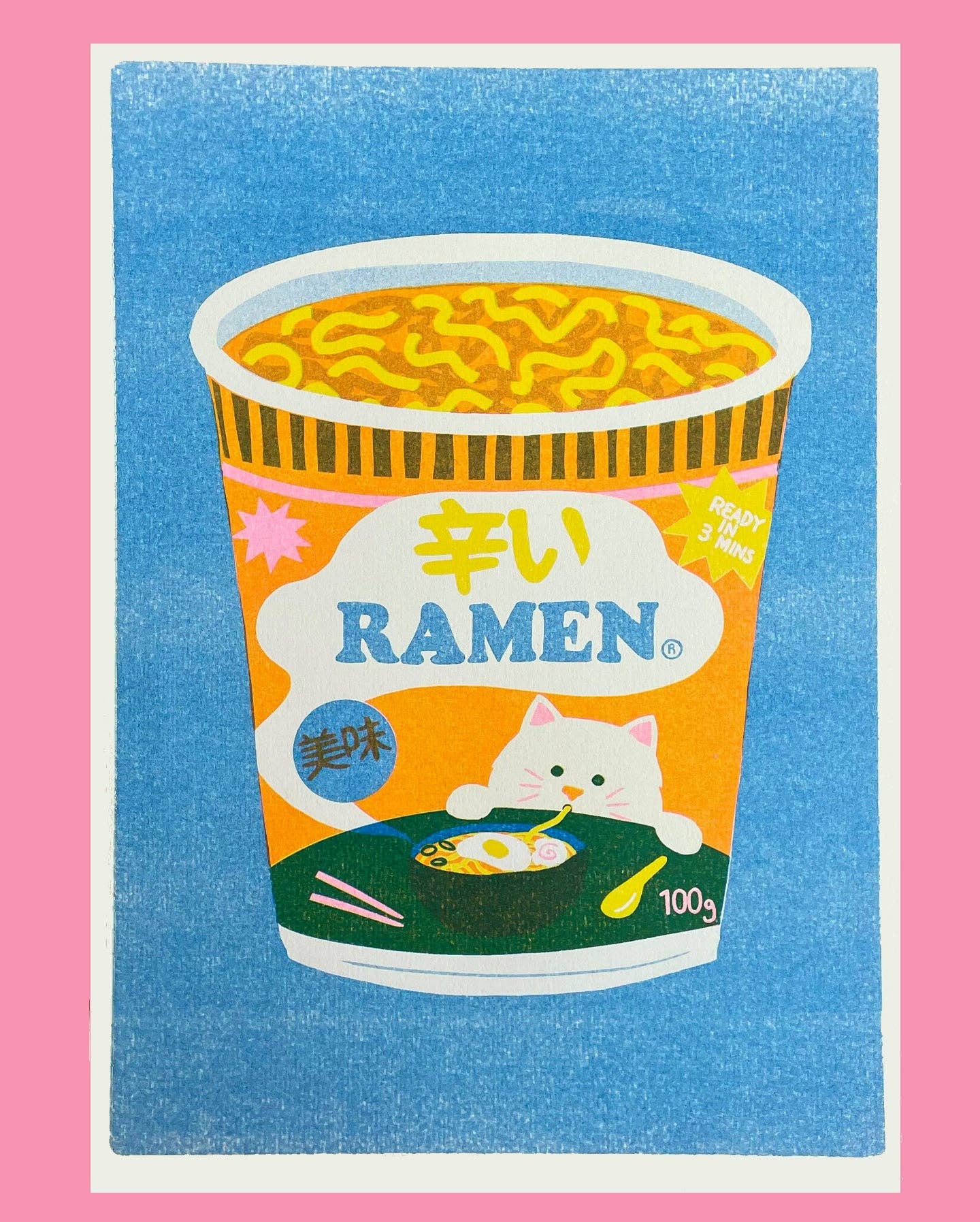 Ramen Risograph A4 Print