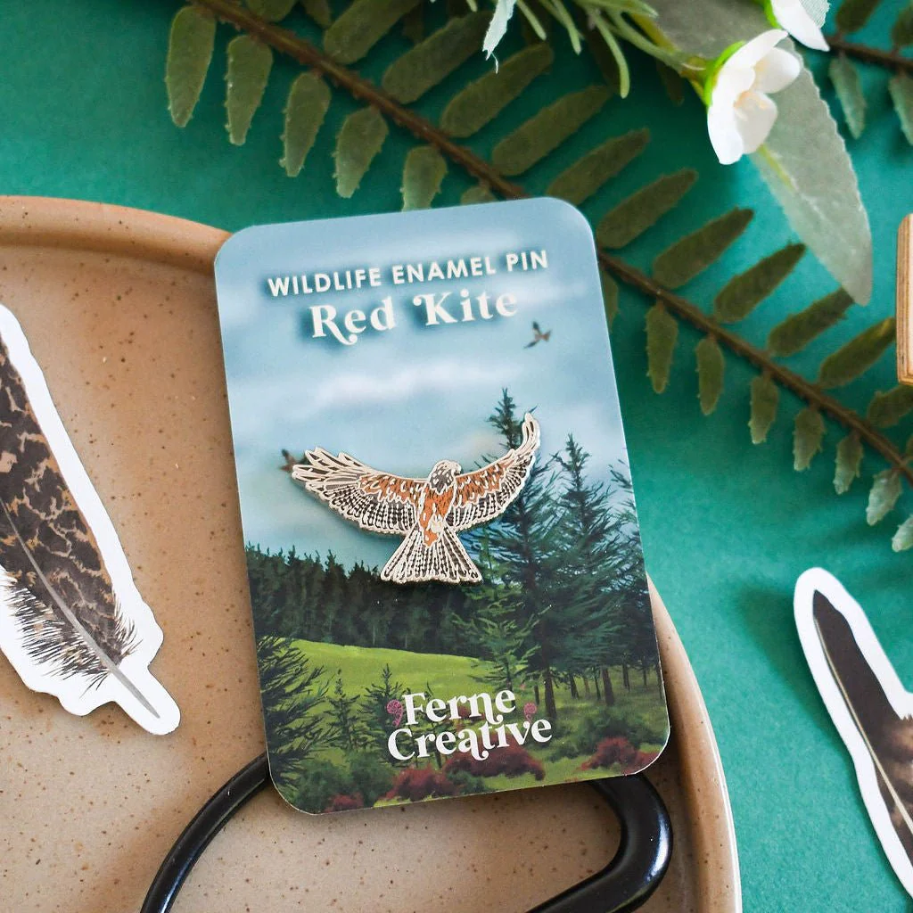 Red Kite Enamel Pin – Designed by Ferne Creative