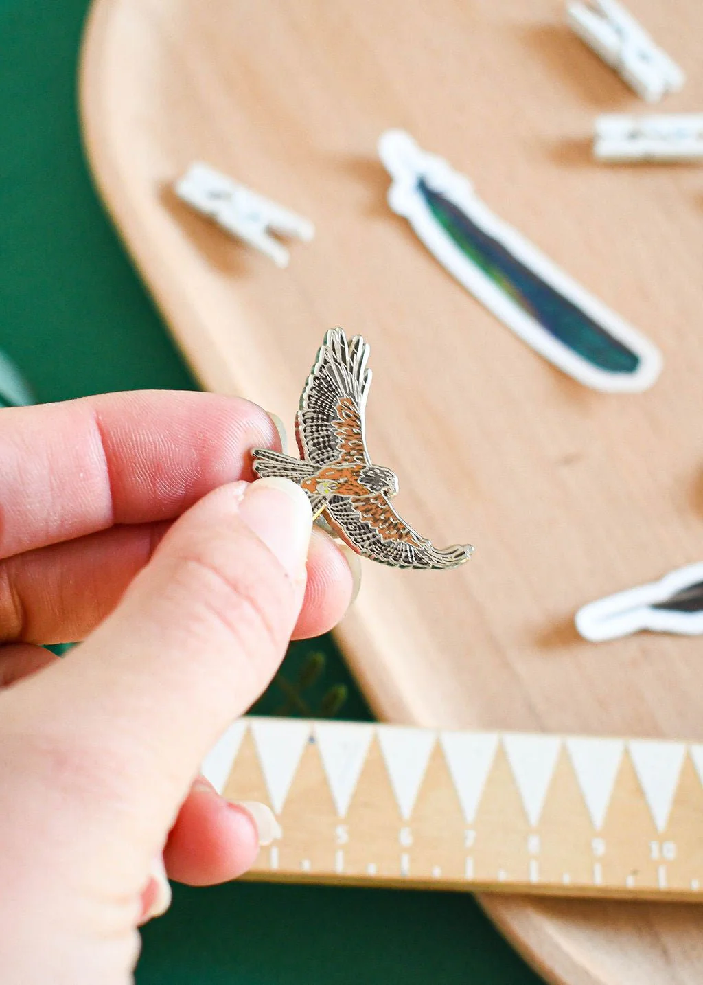 Red Kite Enamel Pin – Designed by Ferne Creative - Image 3
