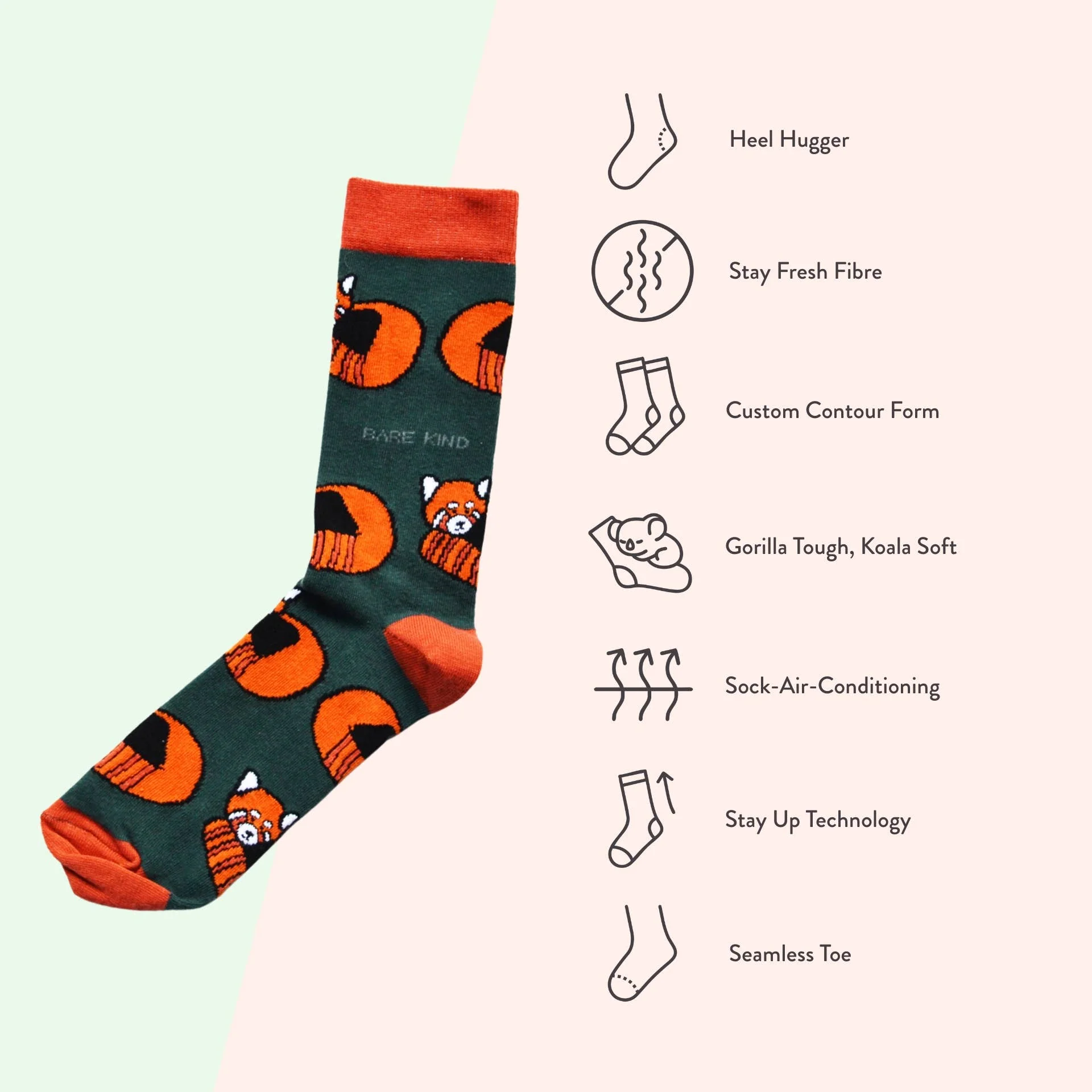 Red Panda Bamboo Socks - Image 7