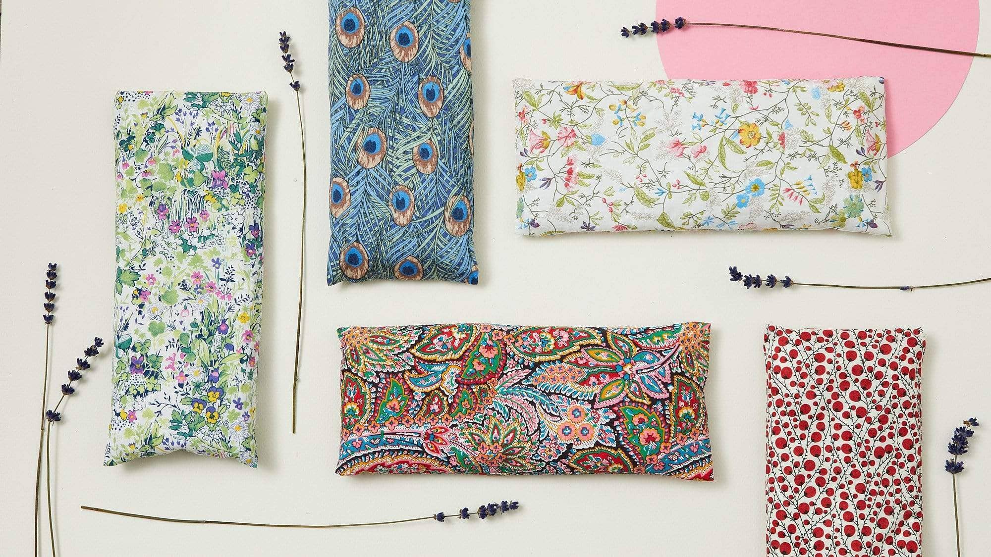 Relaxation Lavender Eye Pillow Green Garden Pattern - Image 4
