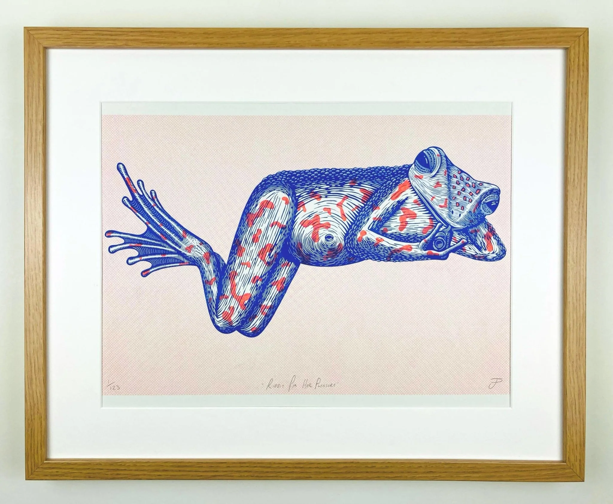 'Ribbit For Her Pleasure' Sexy Frog Riso Art Print