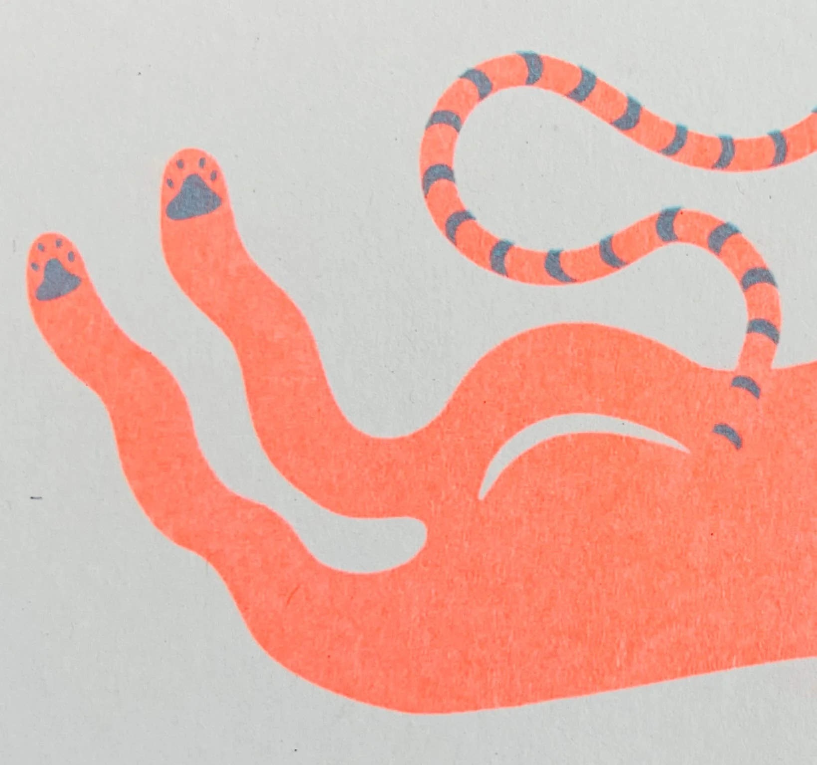Silly Cat Riso Greetings Card - Image 2