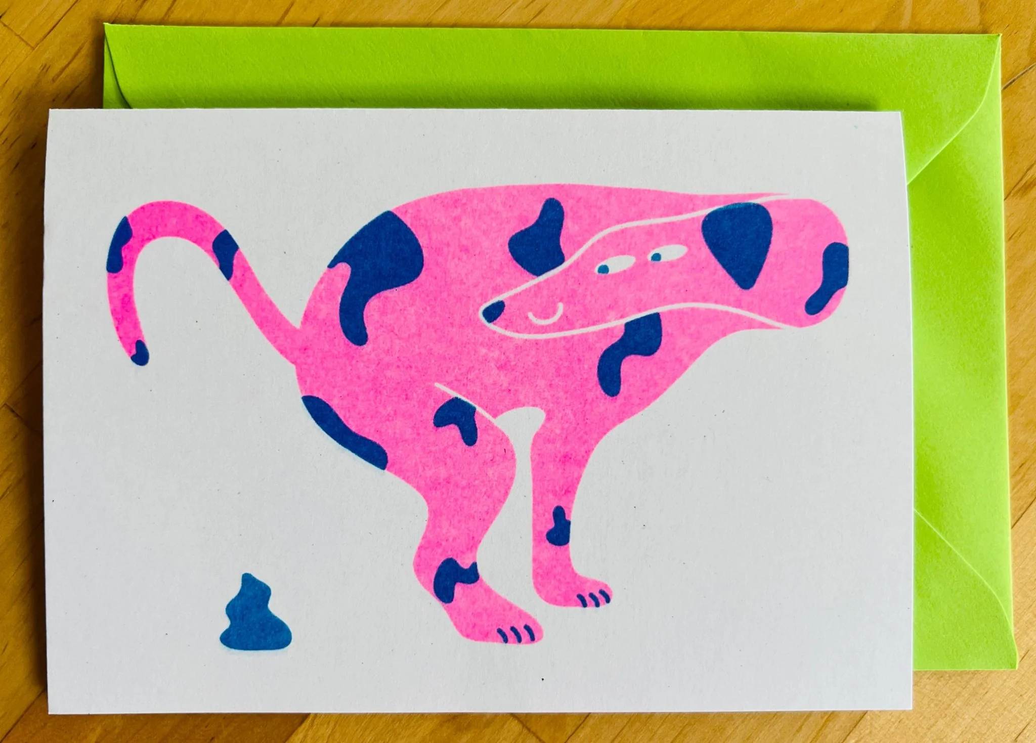 Spotty Dog Riso Greetings Card