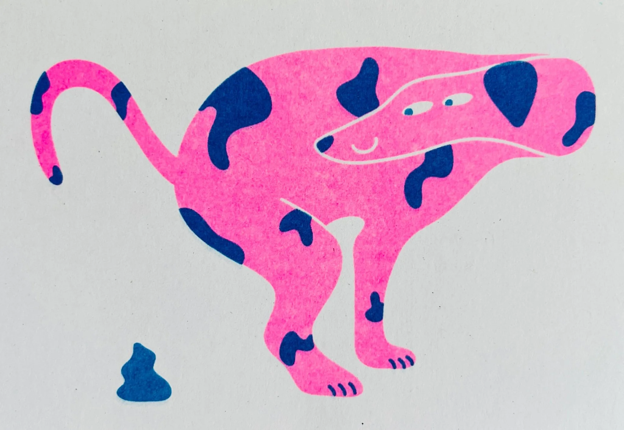 Spotty Dog Riso Greetings Card - Image 2
