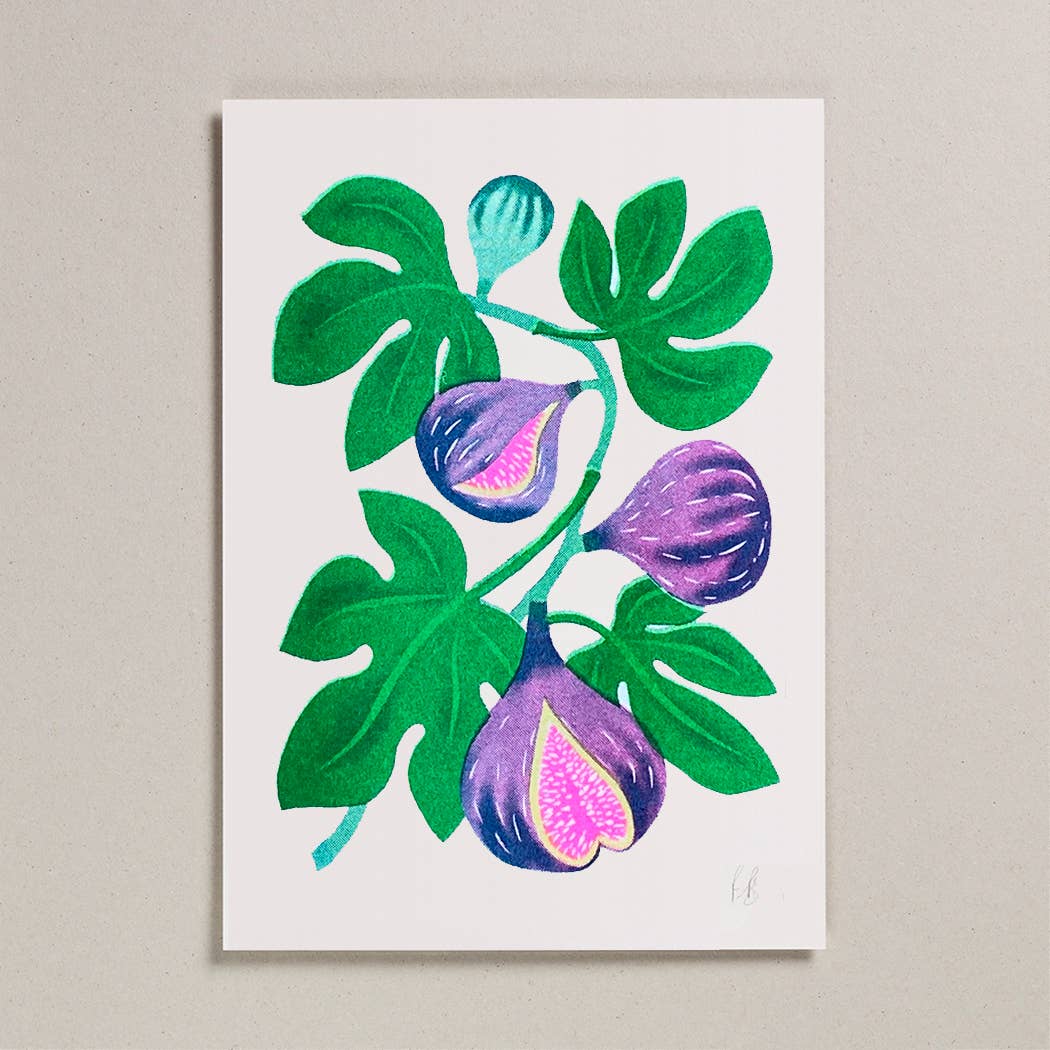 Fig Risograph A4 Print