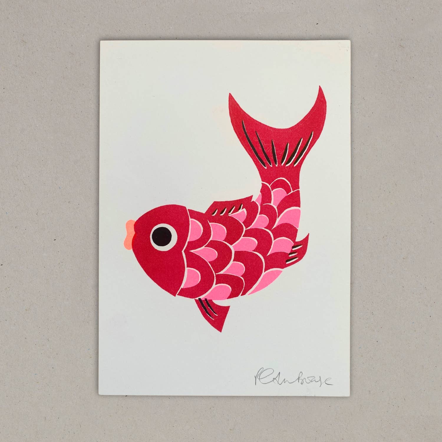 Koi Fish Risograph Print