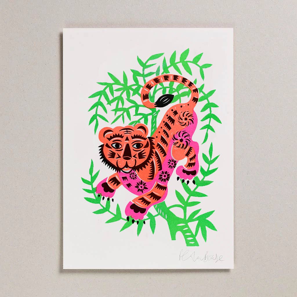 Tiger Risograph A4 Print