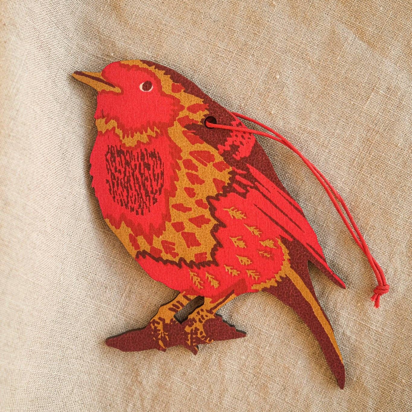 Robin Wooden Ornament - Image 2