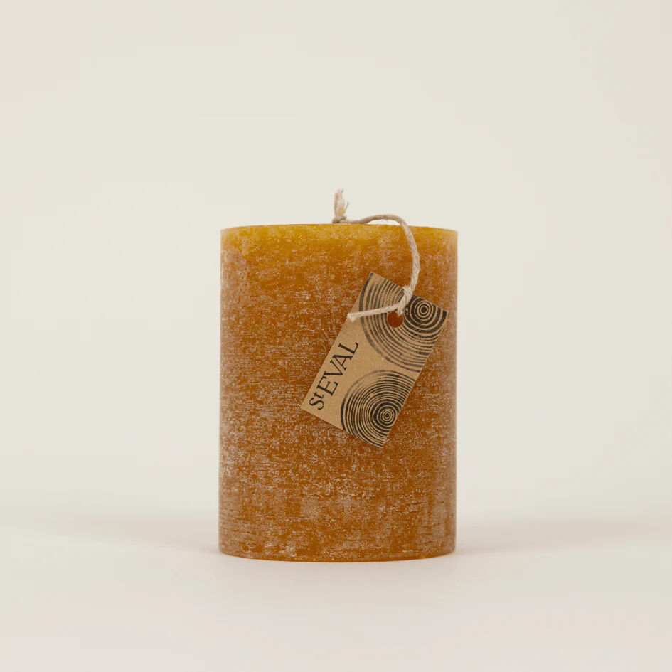 Sandalwood, Scented Coloured Pillar Candle