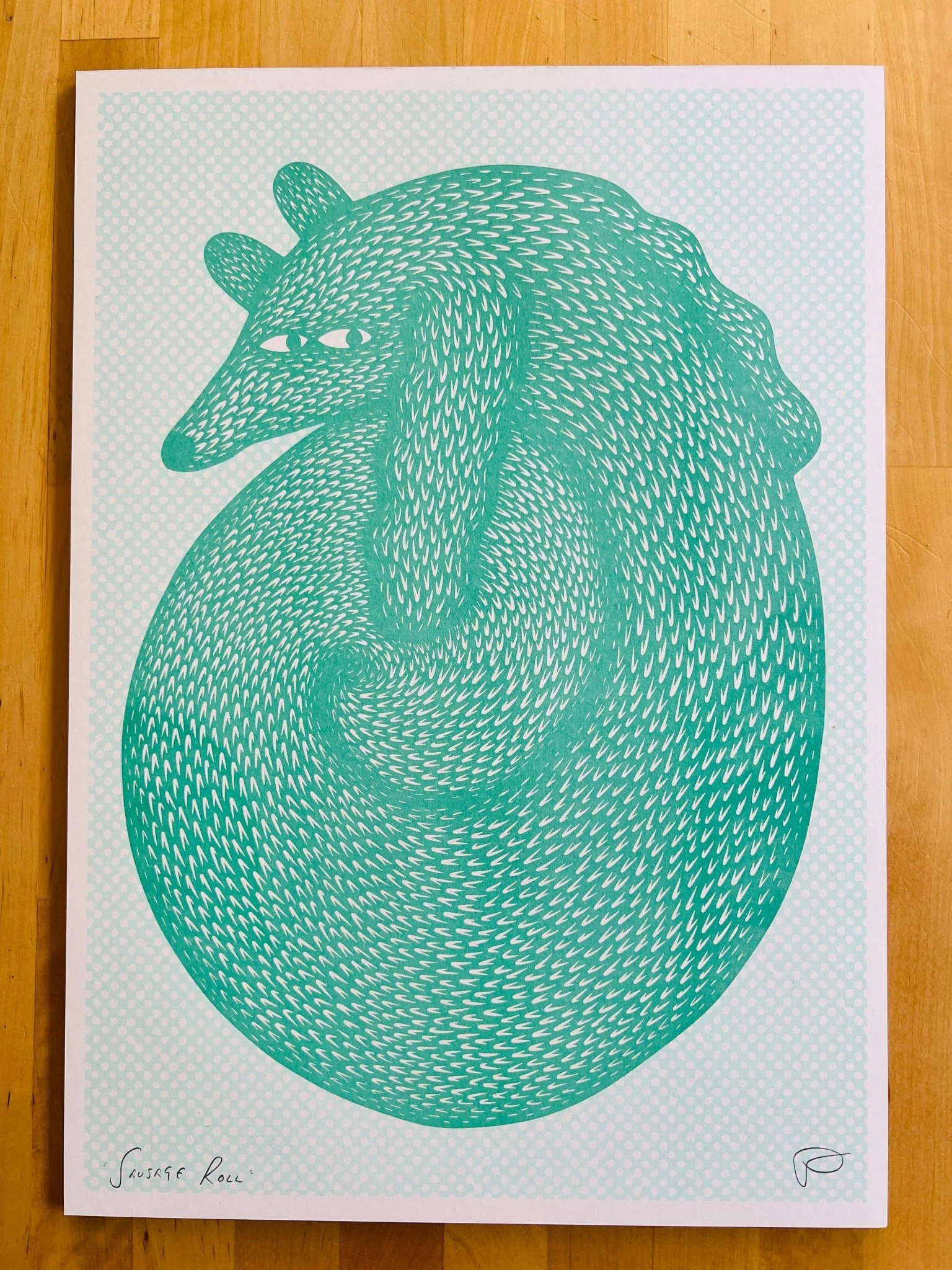 Sausage Roll – Risograph Print - Image 2