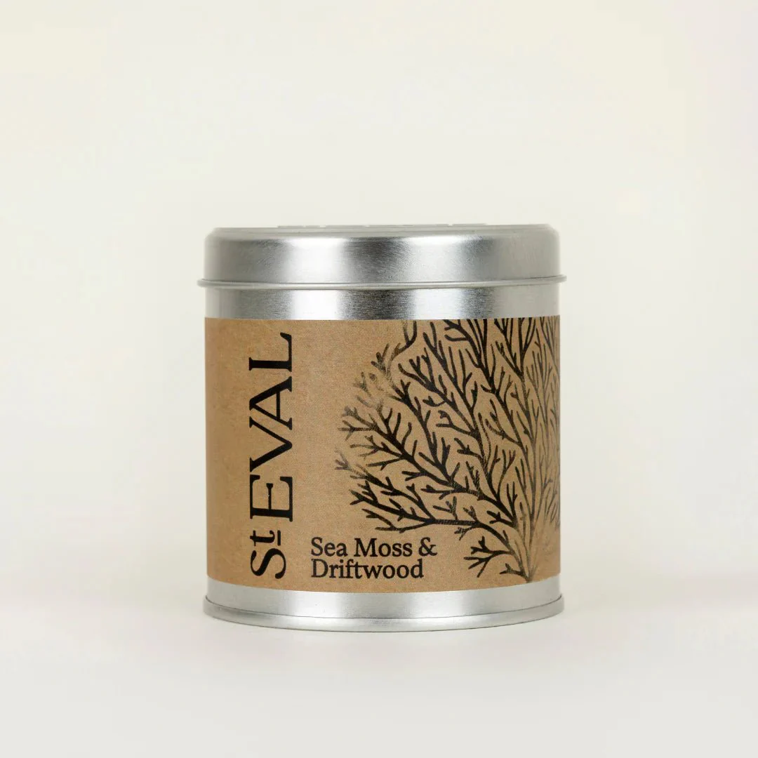 Sea Moss & Driftwood Scented Tin Candle