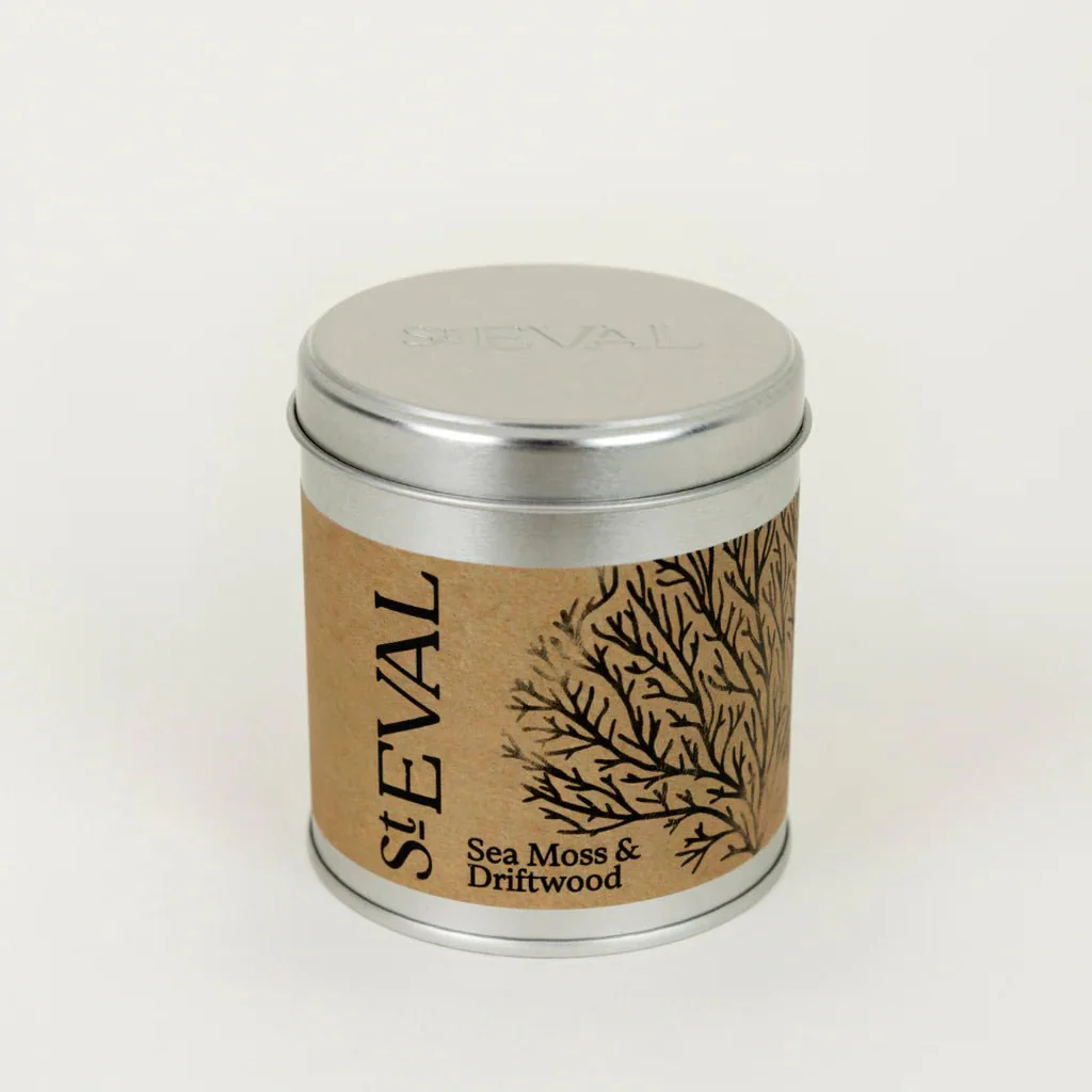 Sea Moss & Driftwood Scented Tin Candle - Image 2