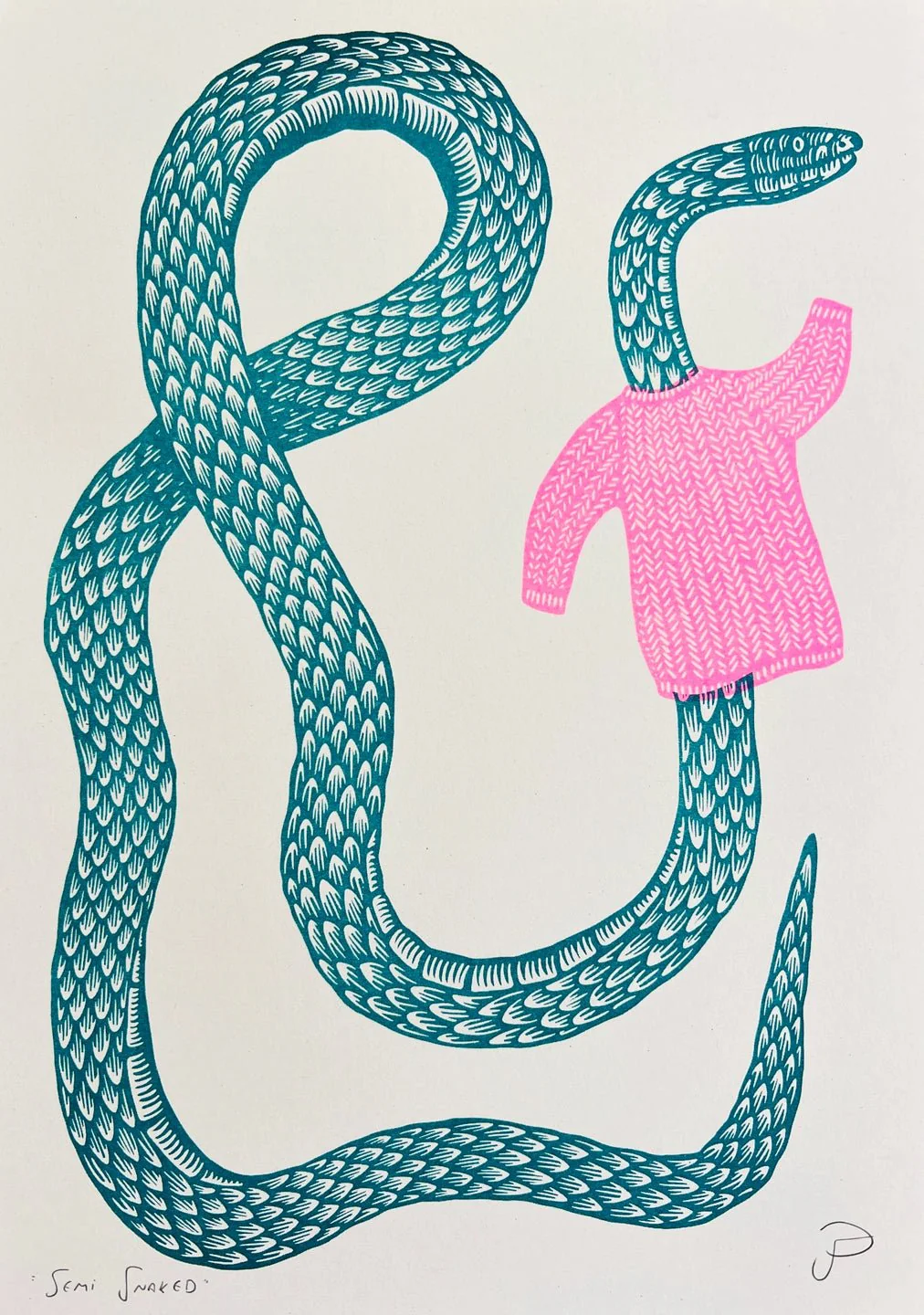 Semi Snaked Riso Art Print