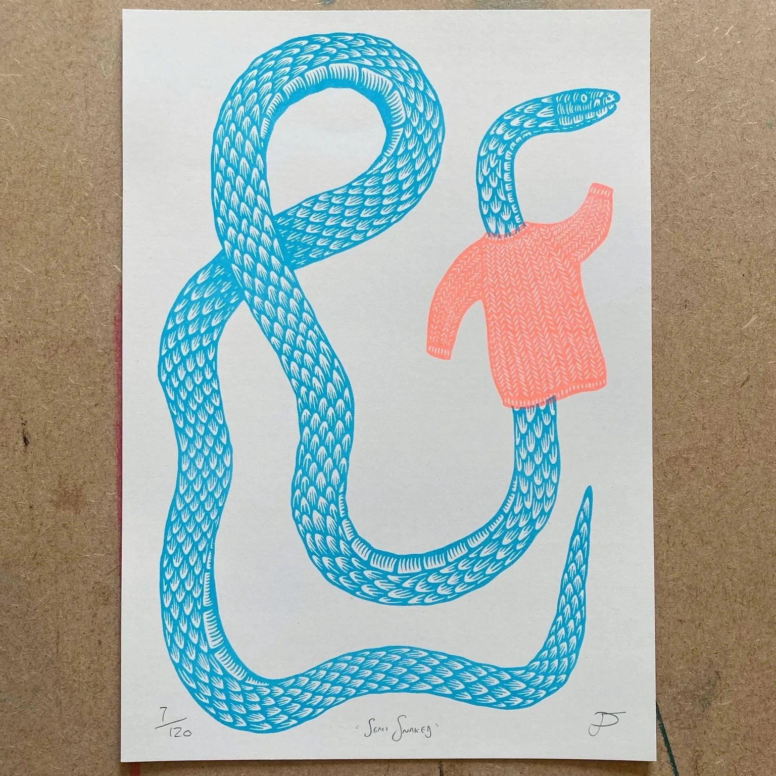 Semi Snaked Riso Art Print - Image 2