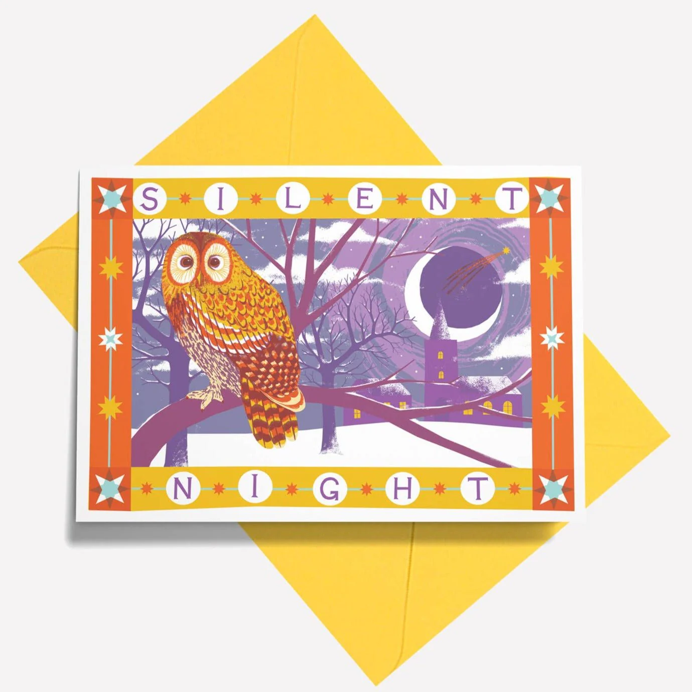 Silent Night Christmas Greetings Card