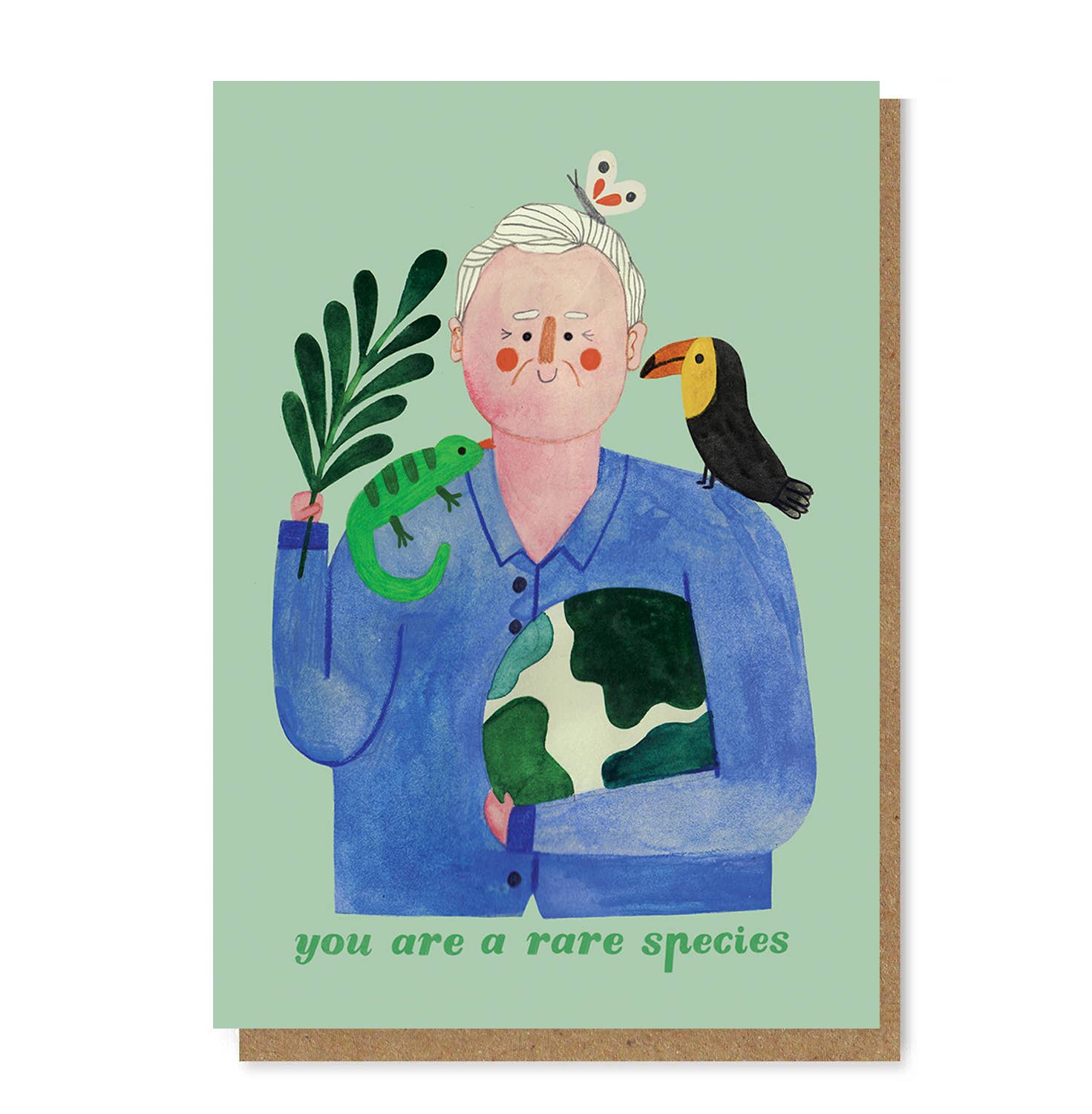 Sir David Attenborough Greetings Card