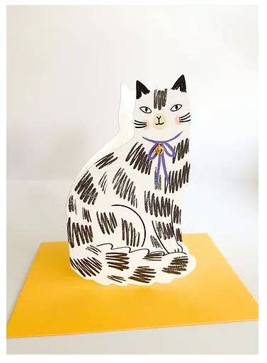 Sitting Kitty Shaped Greetings Card - Image 4