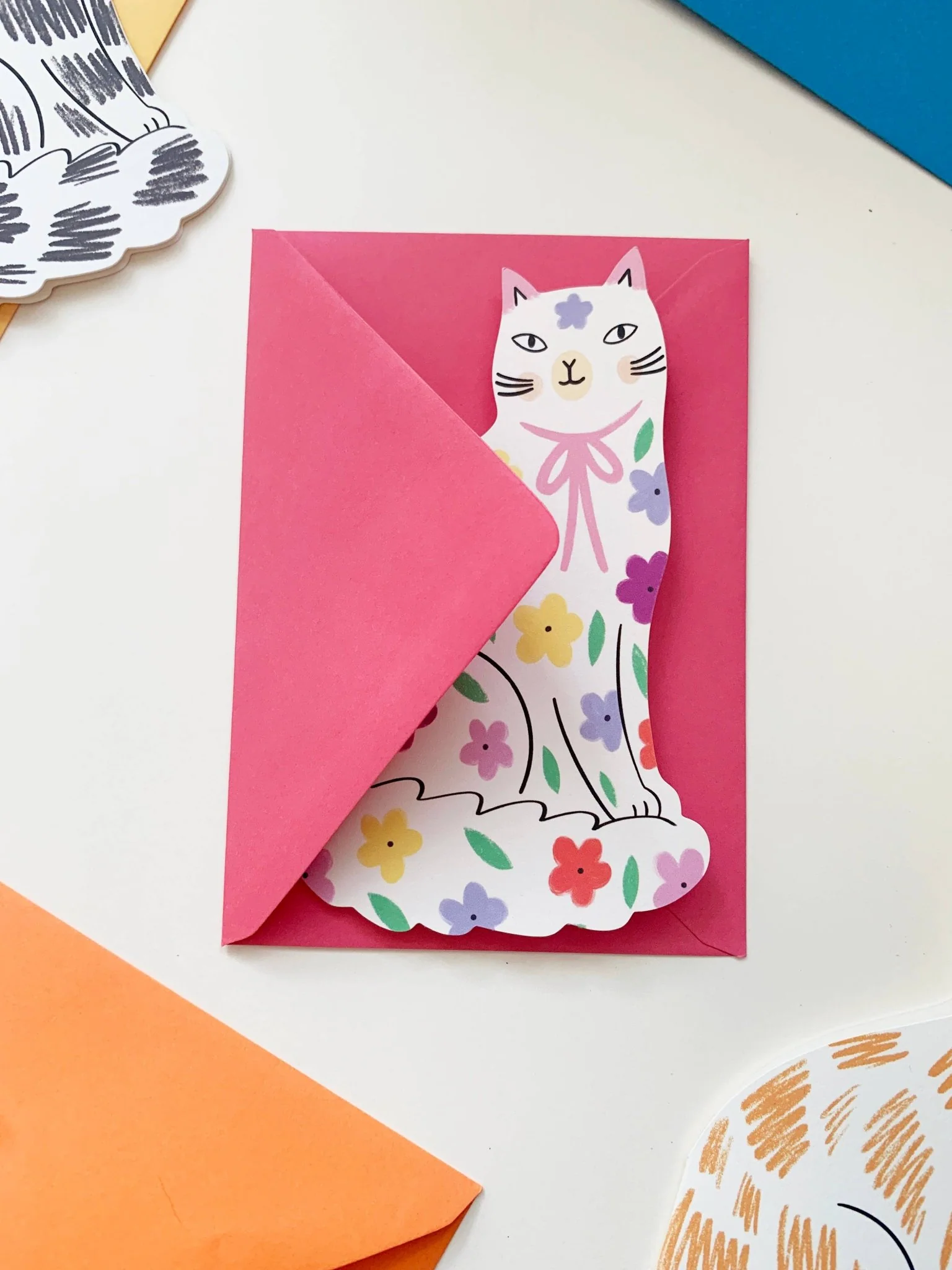 Sitting Kitty Shaped Greetings Card - Image 5