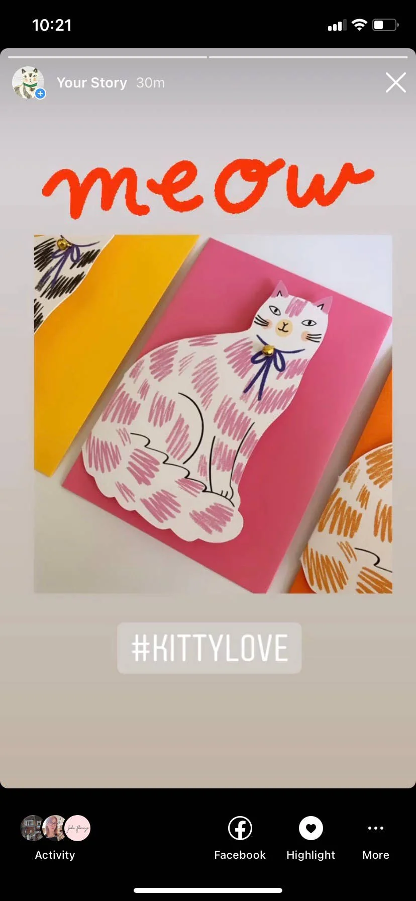 Sitting Kitty Shaped Greetings Card - Image 8