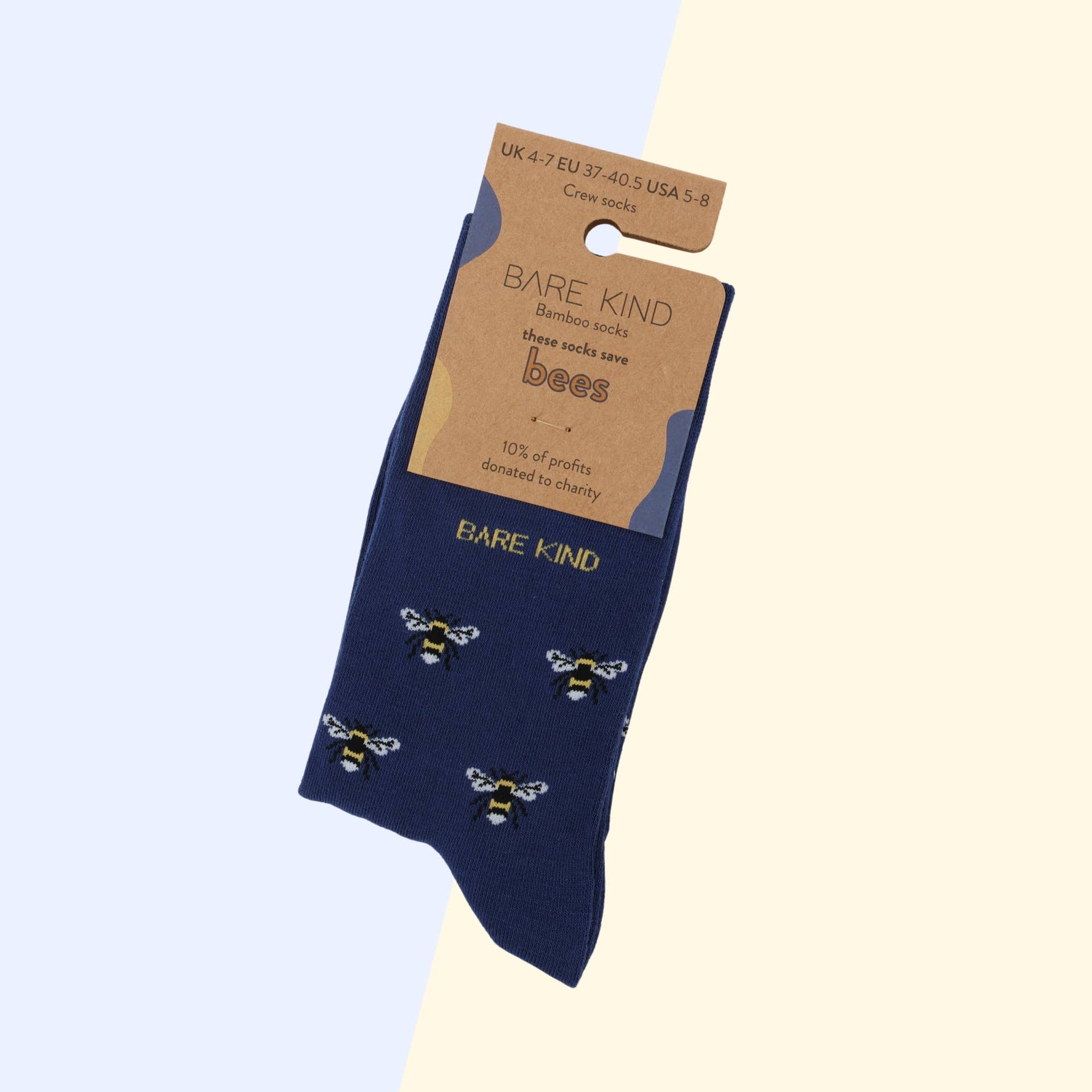 Small Motif Bee Bamboo Socks - Image 2