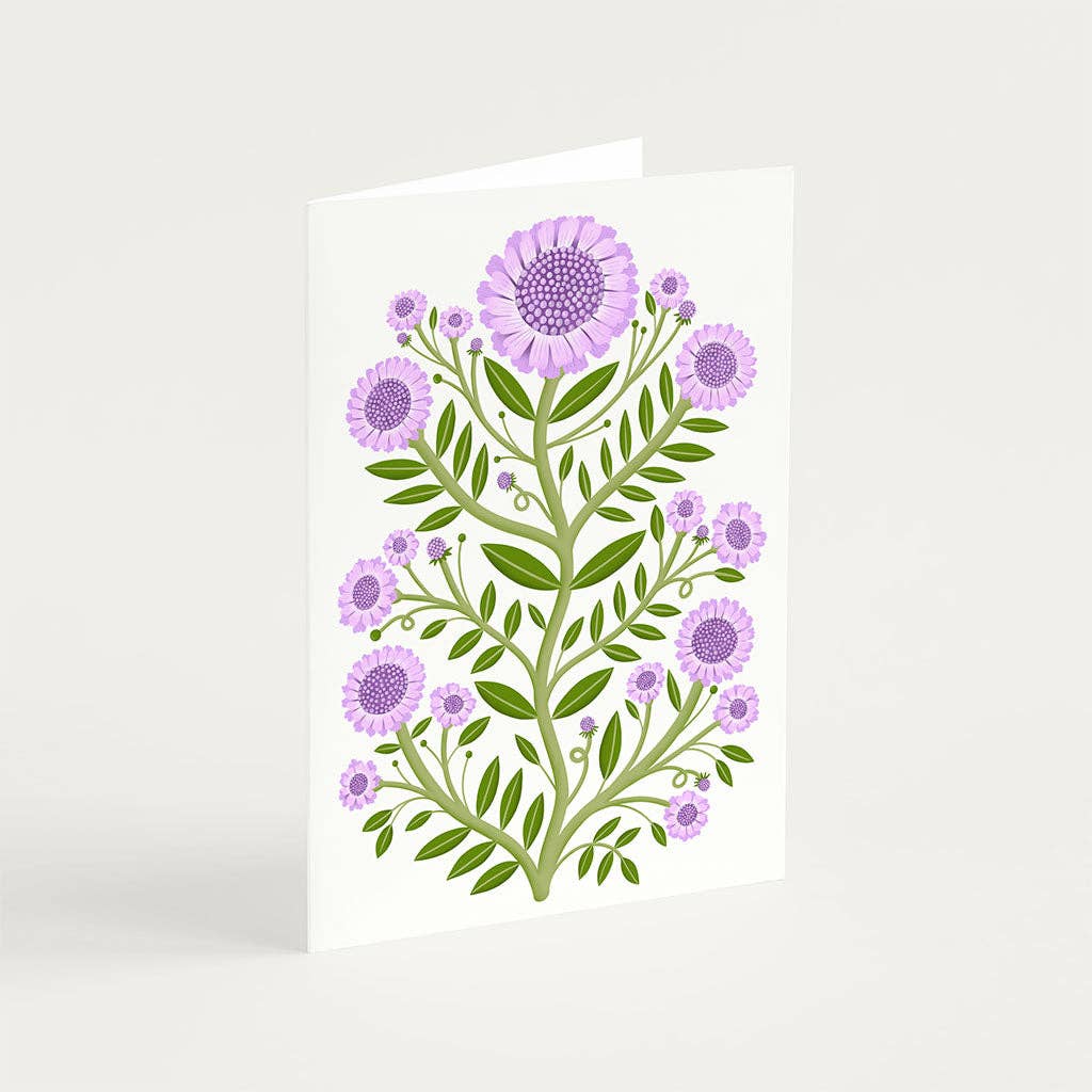 Small Scabious Flowers Greetings Card - Image 3