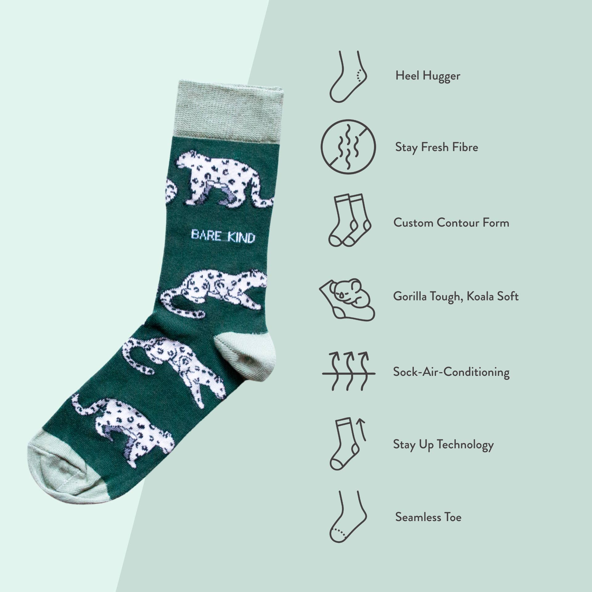 Snow Leopard Bamboo Socks - Image 7