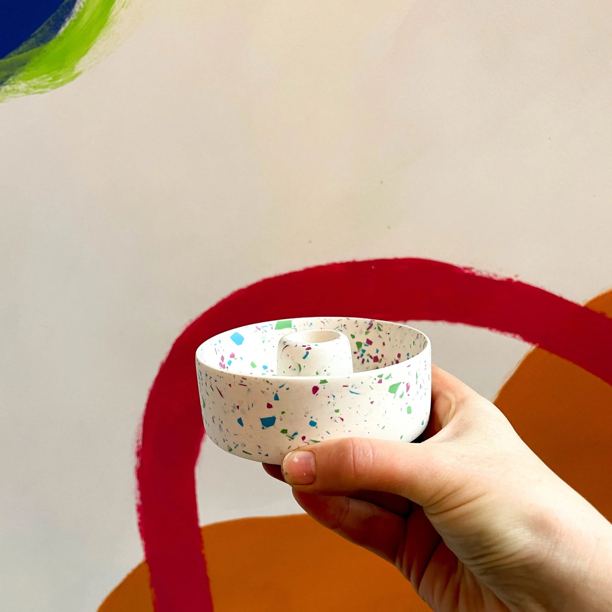 Sprouts X Sorrel Studio Terrazzo Jesmonite Candle Basin Holder - Image 4