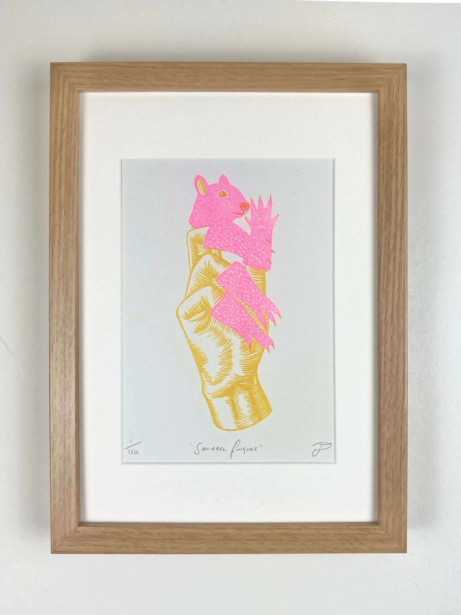 'Squirrel Fingers' Riso Art Print