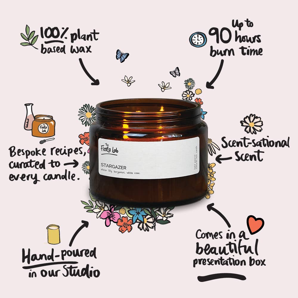 Stargazer Natural-Wax Candle | Sheer Lily. Bergamot. White Rose. - Image 6