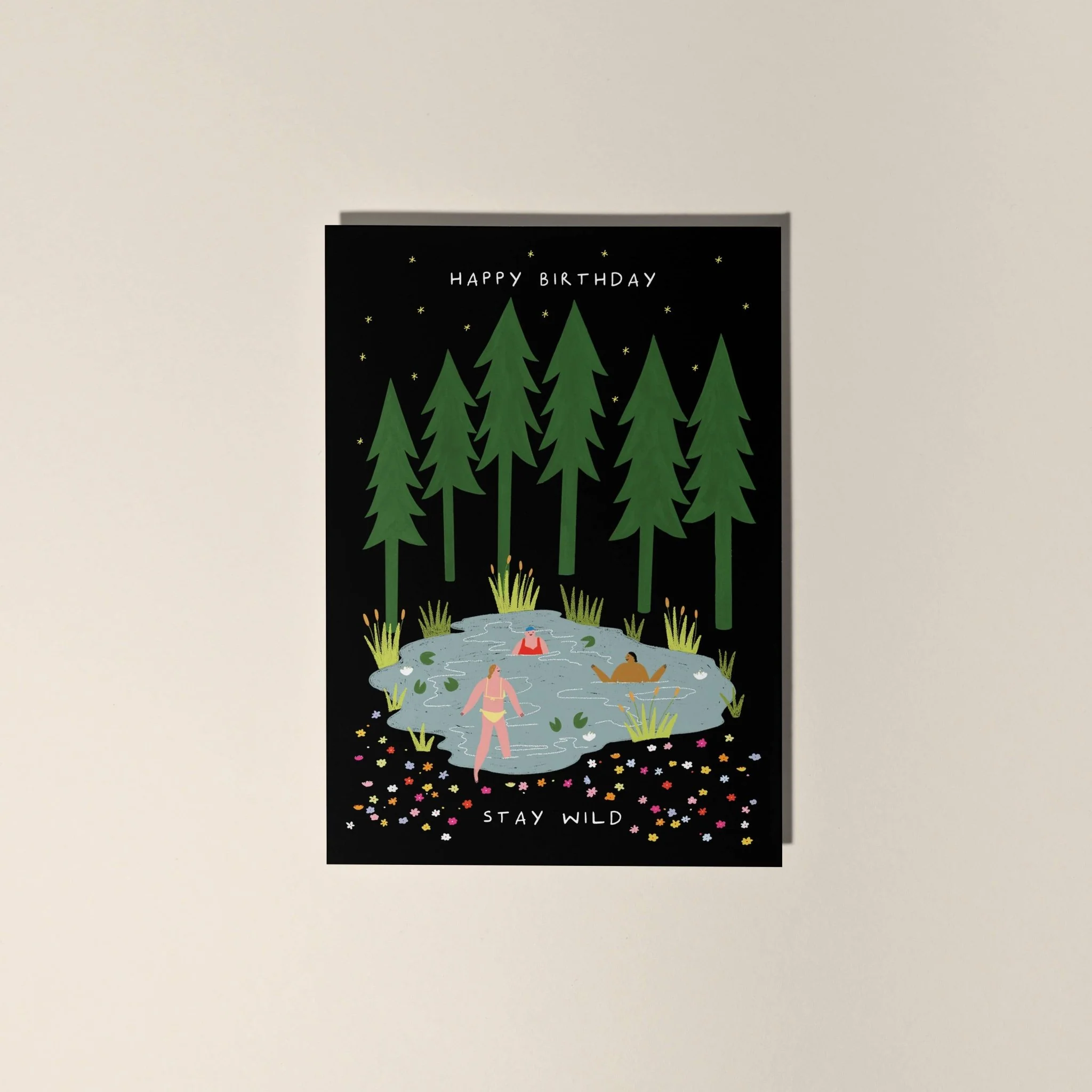 Stay Wild Swimming Birthday Card | Nature Card | Folky Greetings Card - Image 2
