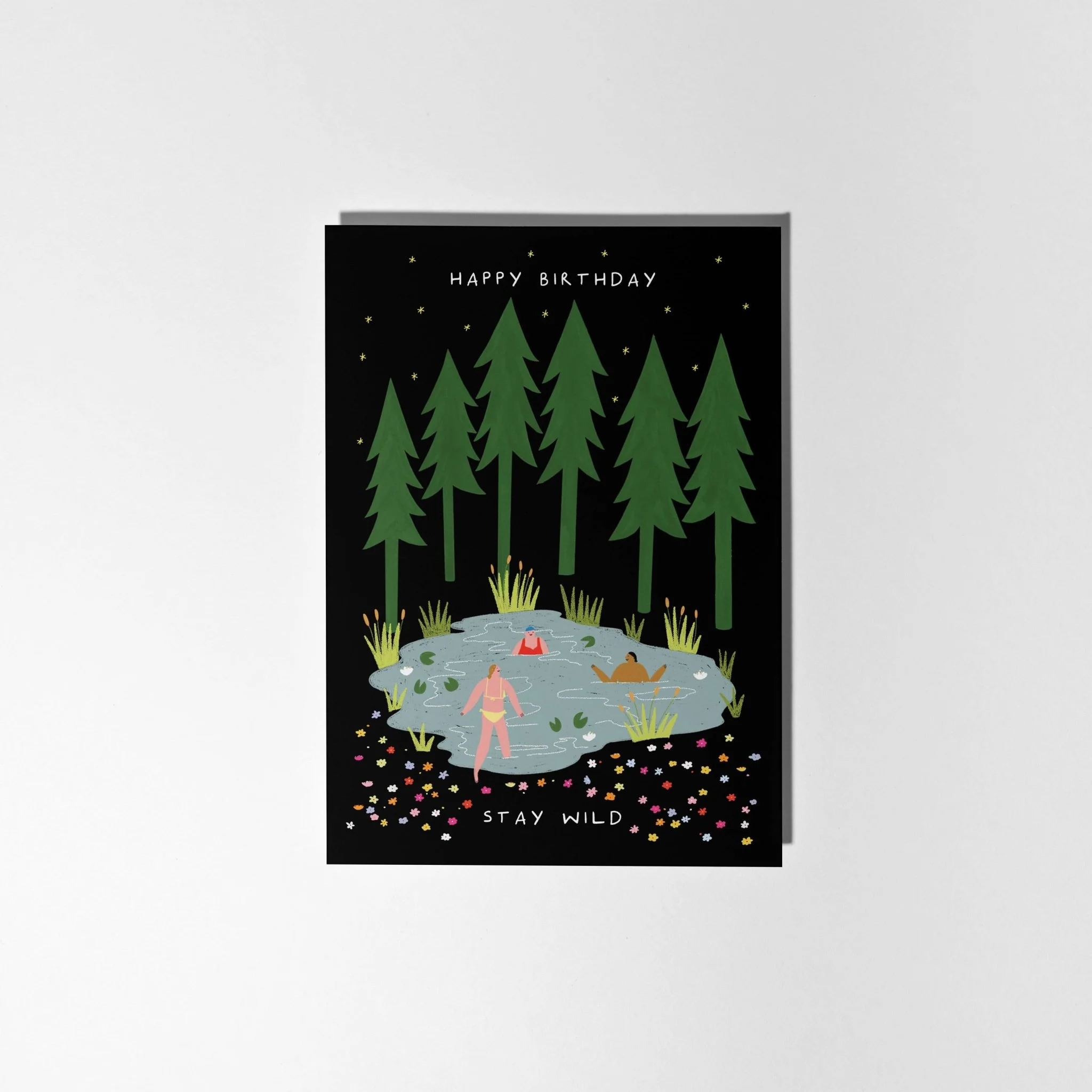 Stay Wild Swimming Birthday Card | Nature Card | Folky Greetings Card - Image 3