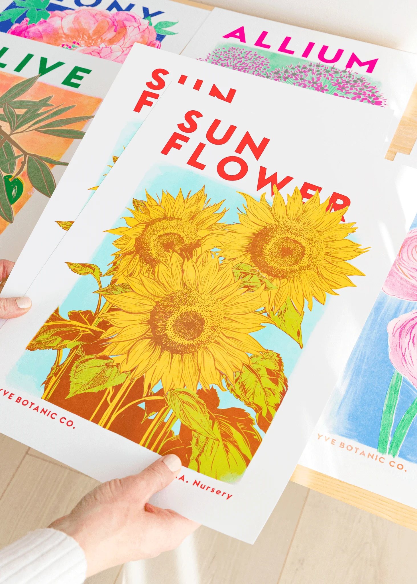 Sunflower Botanical Risograph Print - Image 2