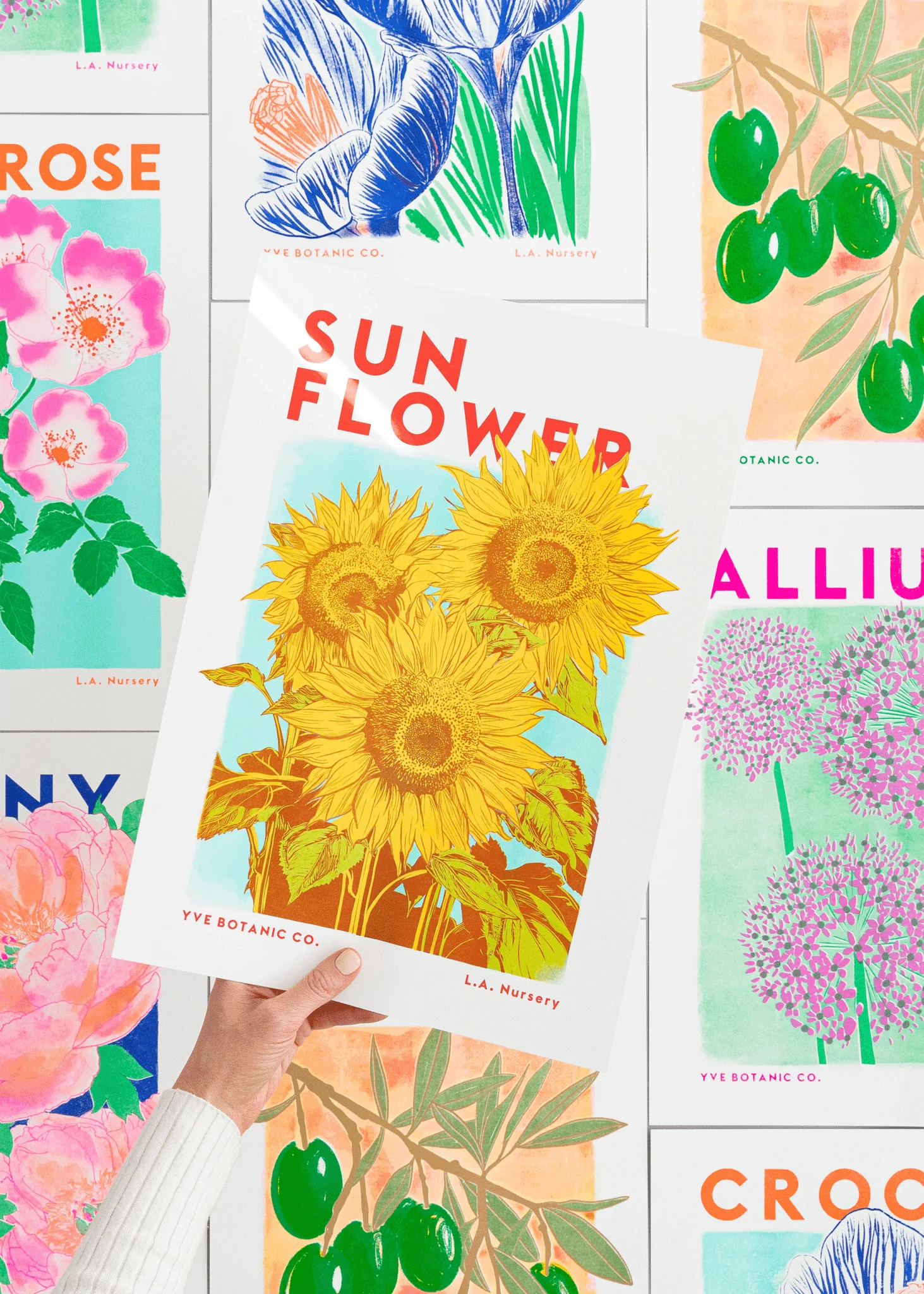 Sunflower Botanical Risograph Print - Image 4