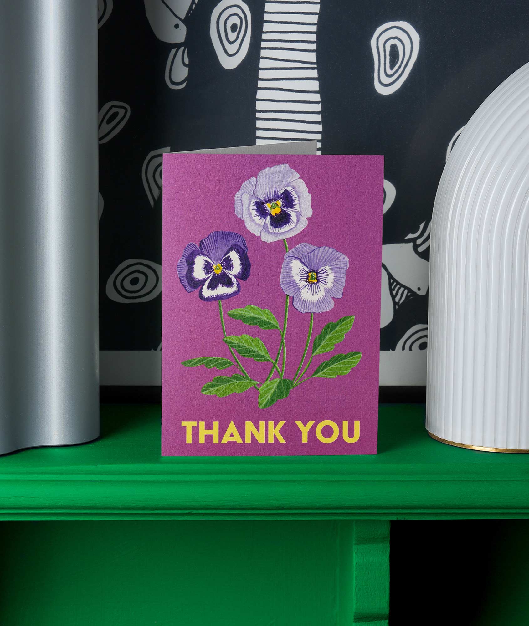 Thank You Pansy Greetings Card - Image 2