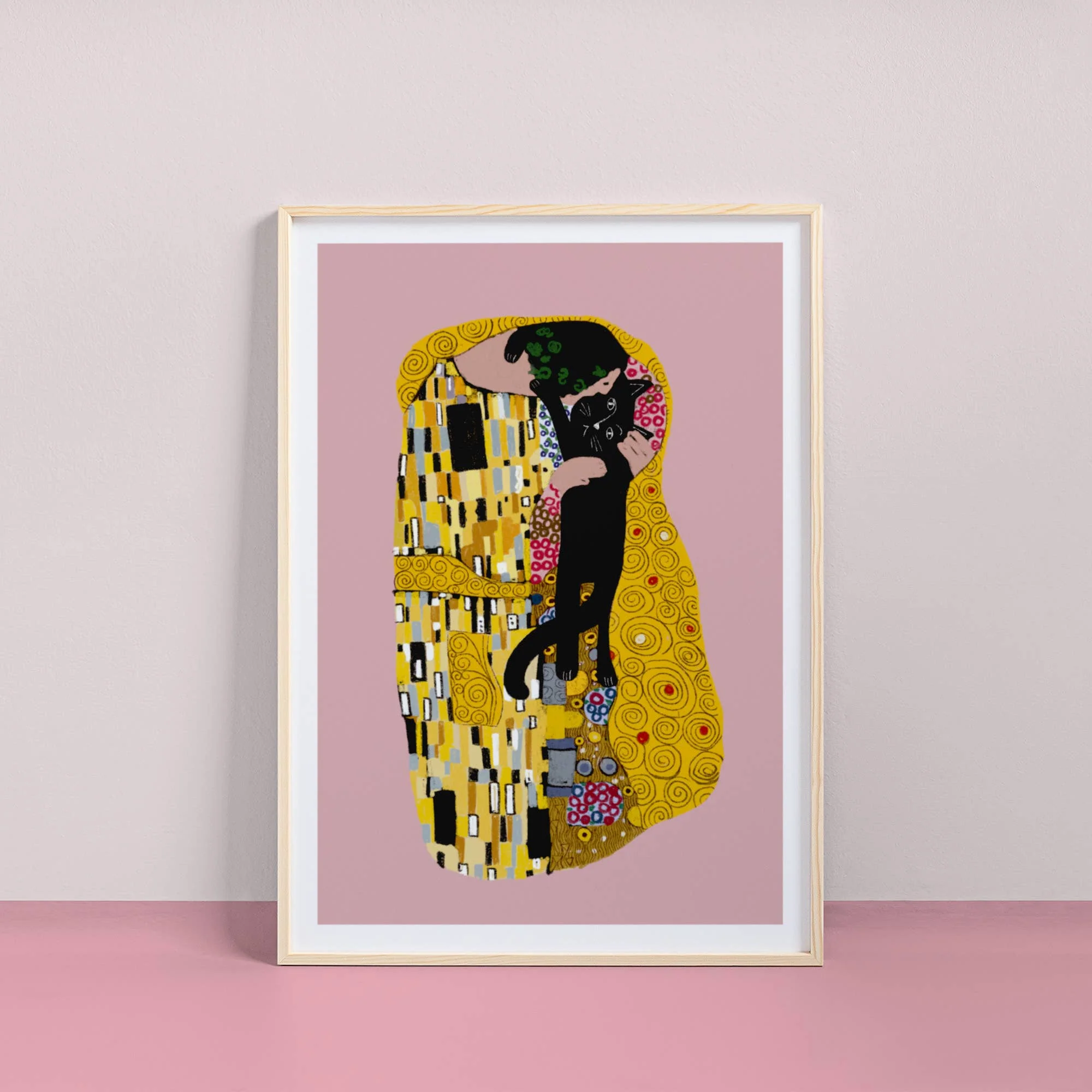 Niaski The Cat Kiss Art Print – Inspired by Gustav Klimt