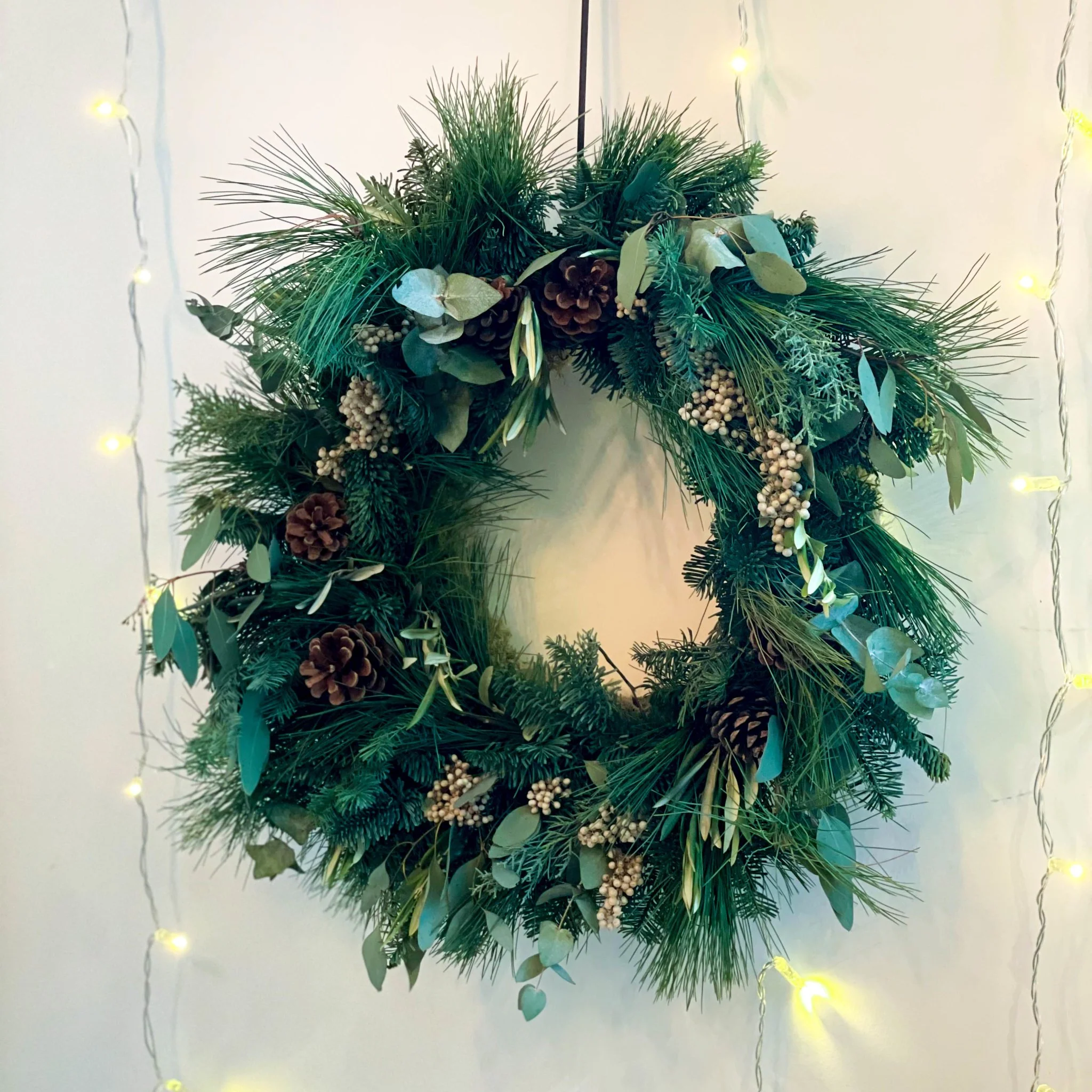 The 'Gin Fizz' Fresh Foliage Christmas Wreath [Made to Order]