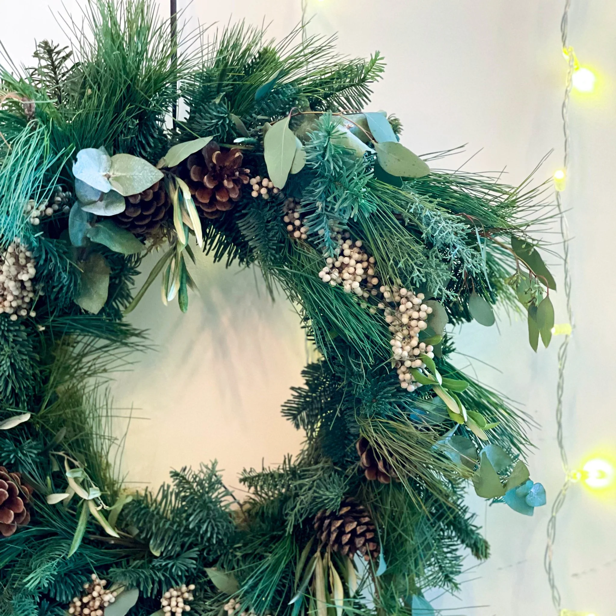 The 'Gin Fizz' Fresh Foliage Christmas Wreath [Made to Order] - Image 2