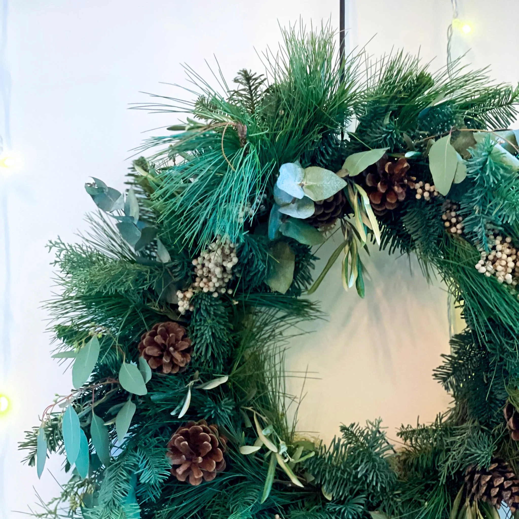 The 'Gin Fizz' Fresh Foliage Christmas Wreath [Made to Order] - Image 3
