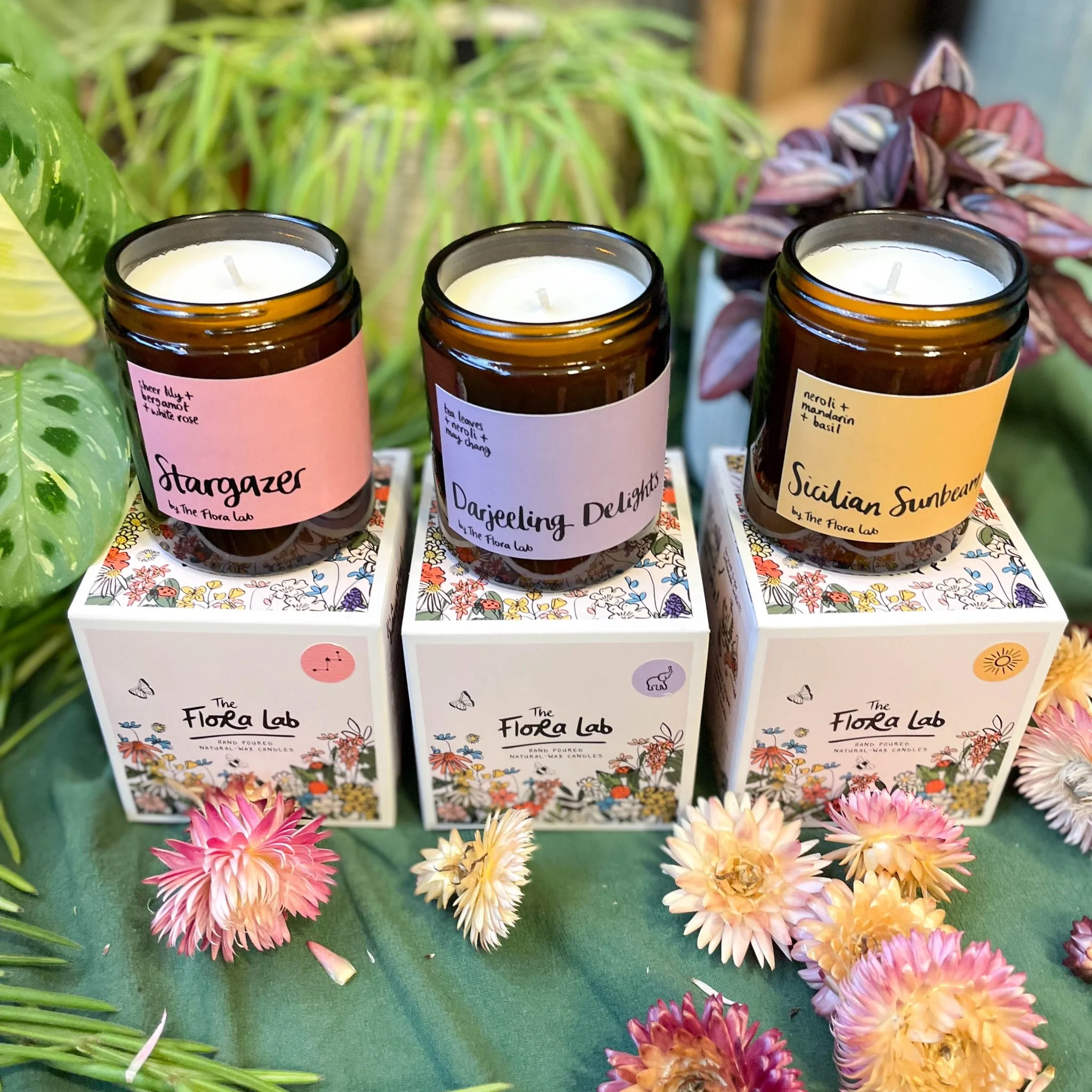 The Flora Lab Candle Gift Set - Handmade Poured Candle, Chocolate Bar + Safety Matches in Jar - Image 5
