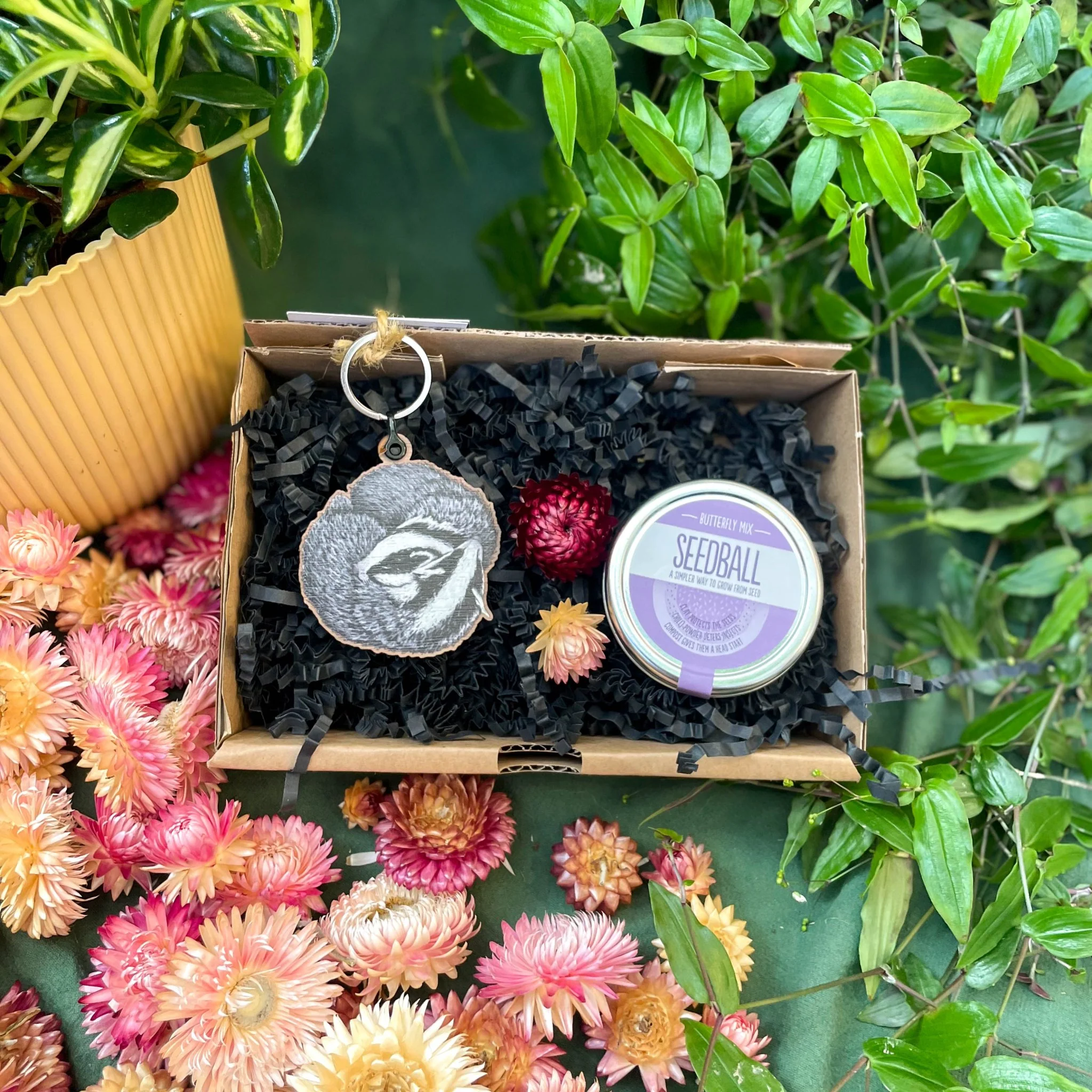 The Nature Lover Mini Gift Set - Wooden Keyring and Wildflower Seeds - Choose your own! - Image 14