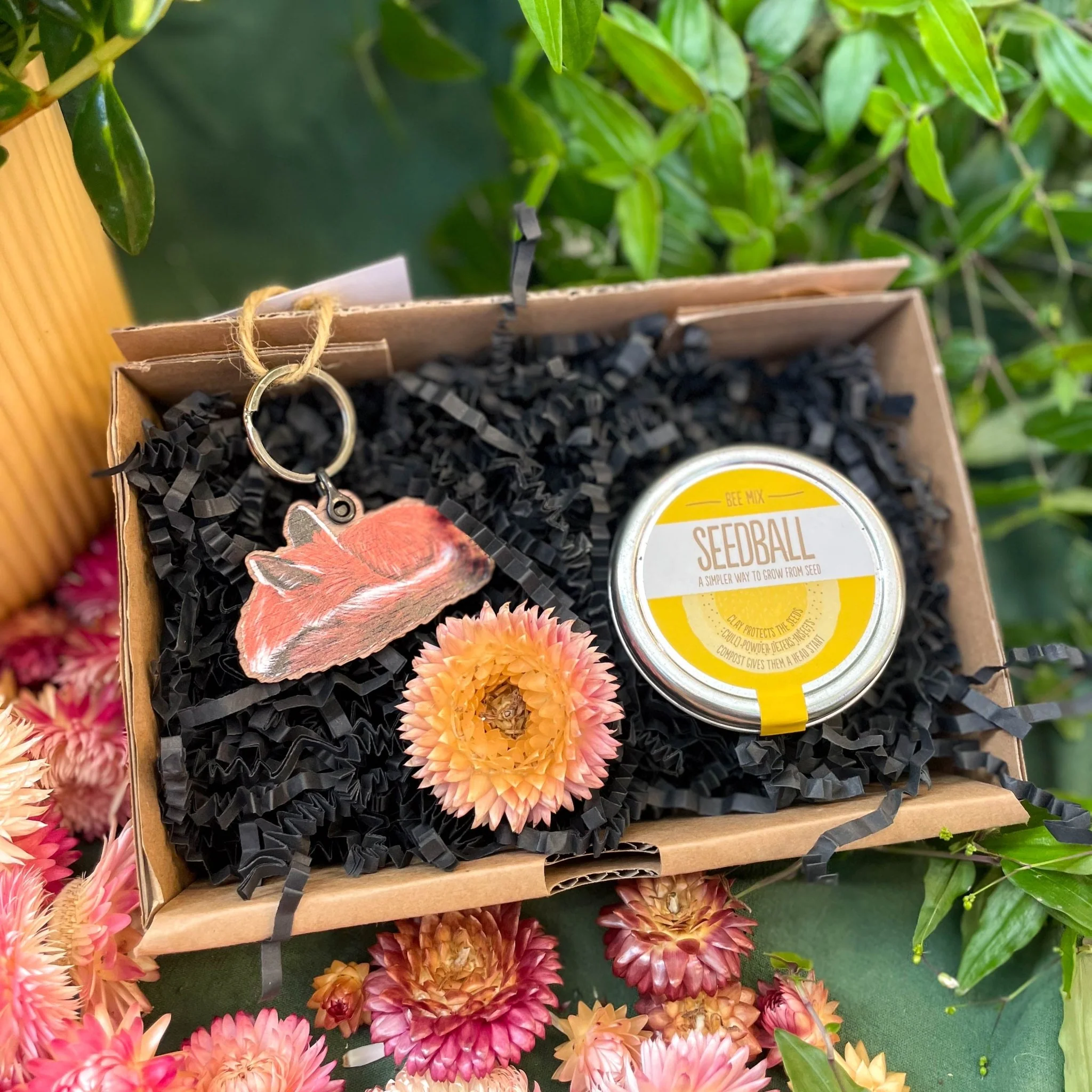 The Nature Lover Mini Gift Set - Wooden Keyring and Wildflower Seeds - Choose your own! - Image 8