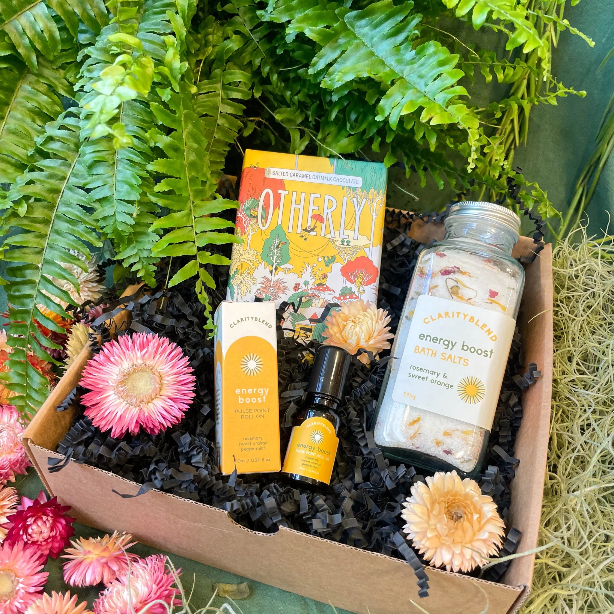 The Relaxing Gift Set - Bath Salts, Aromatherapy Roll On and Chocolate
