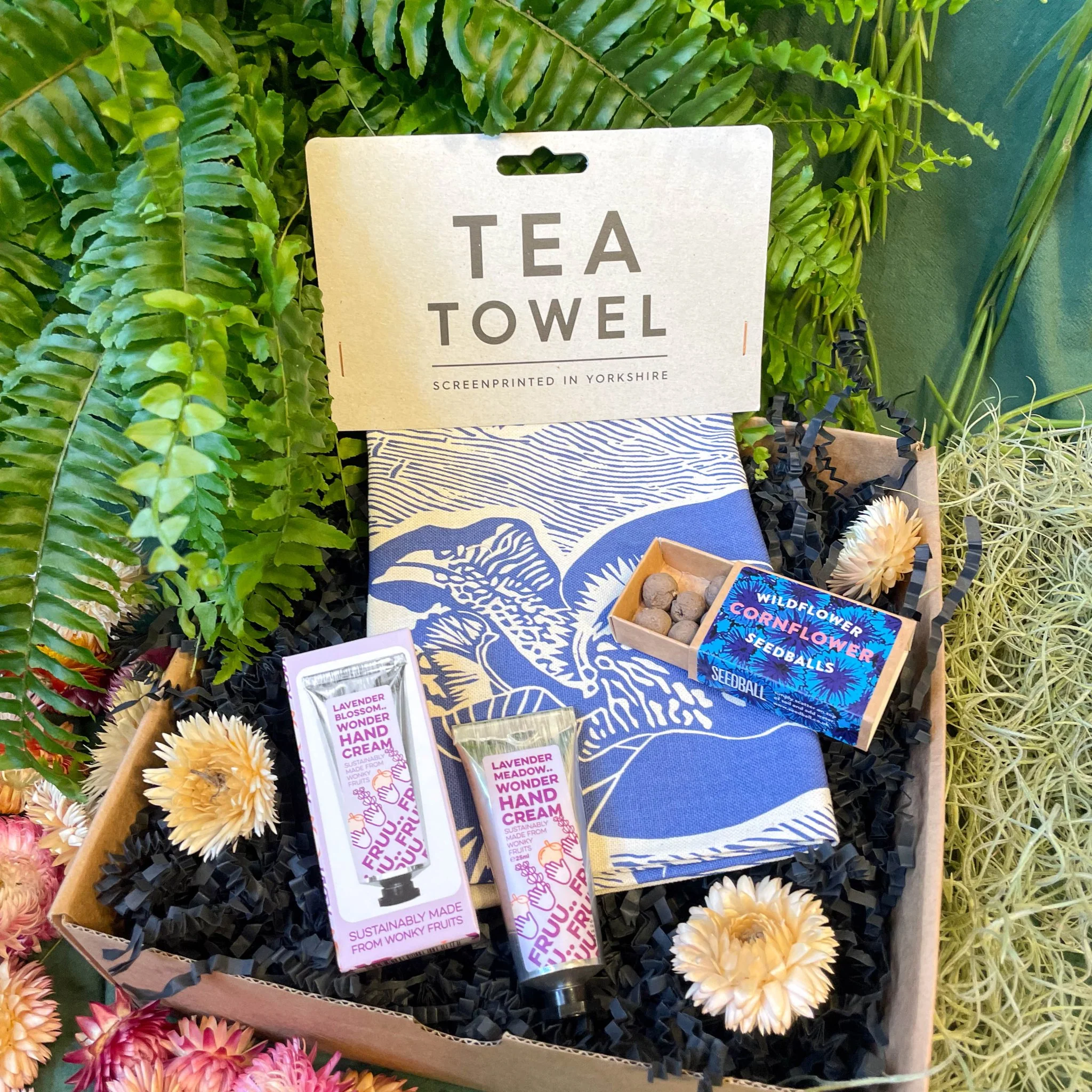 The Screen Printed Tea Towel, Wonky Fruit Hand Cream & Wildflower Seed Gift Set - Image 4