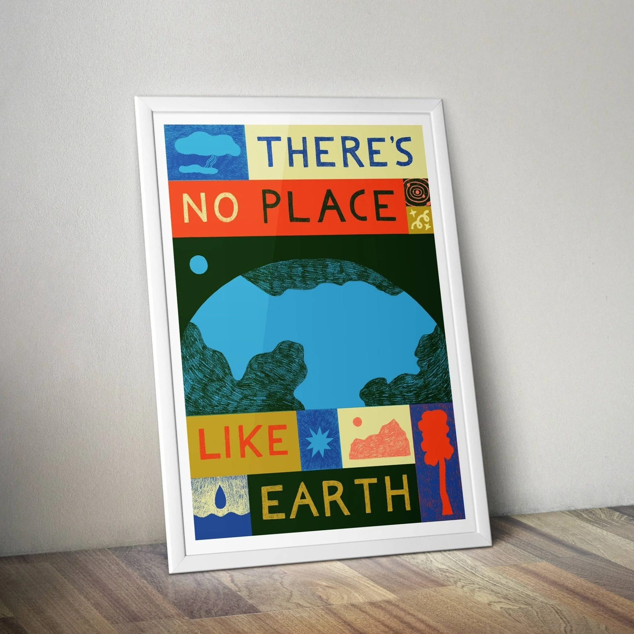 There's No Place Like Earth Print, Eco Climate Wall Art