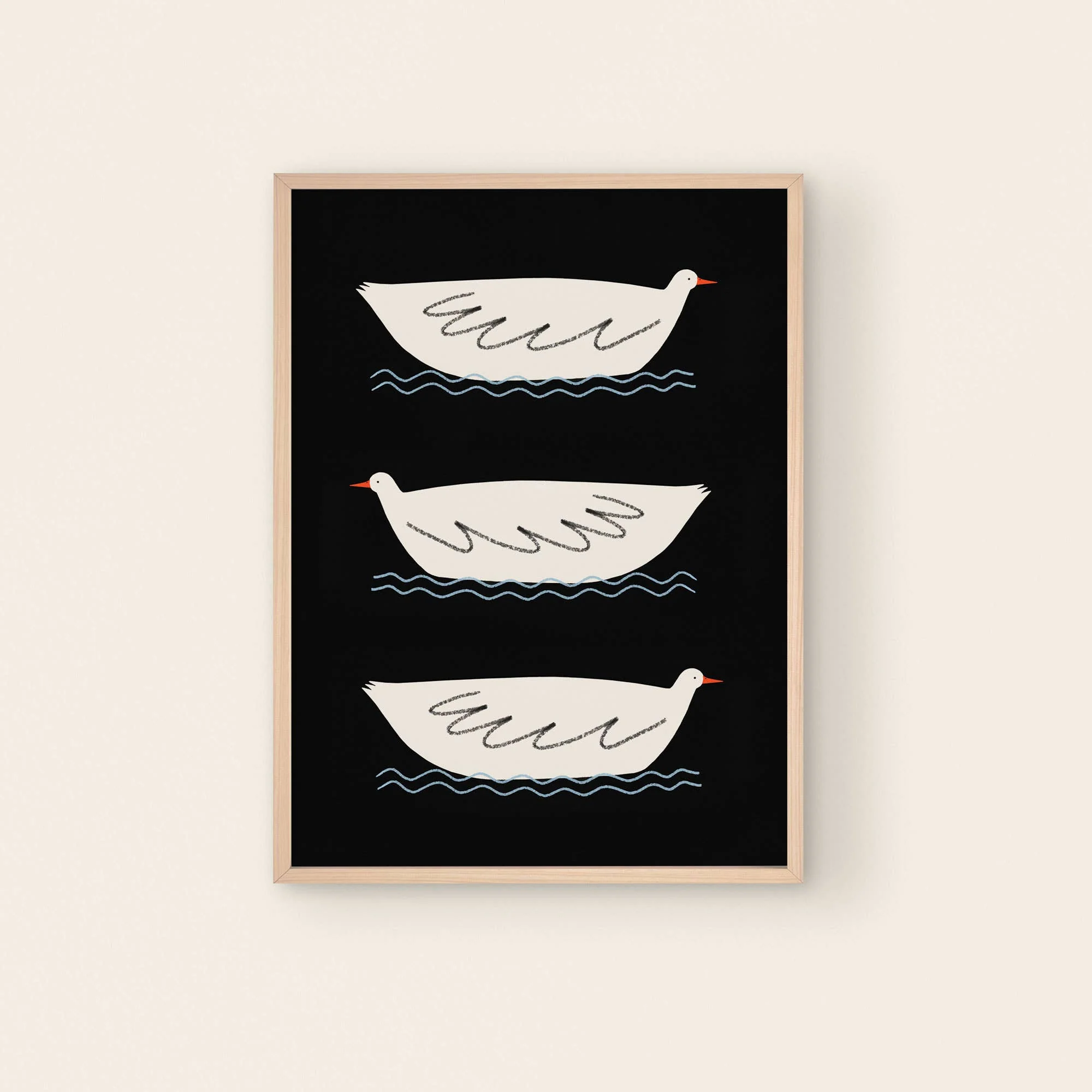 Three Little Ducks Art Print | Nursery Wall Art | Children's - Image 2