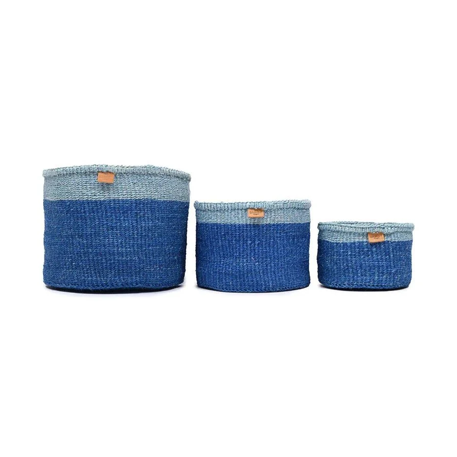 Tofauti - Two Blue Duo Colour Block Woven Basket