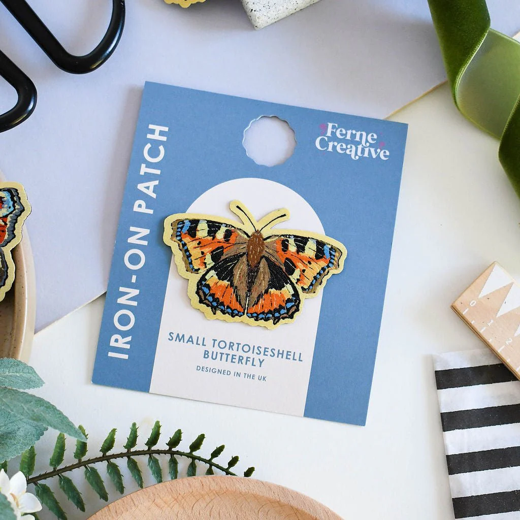 Tortoiseshell Butterfly Embroidered Iron-On Patch