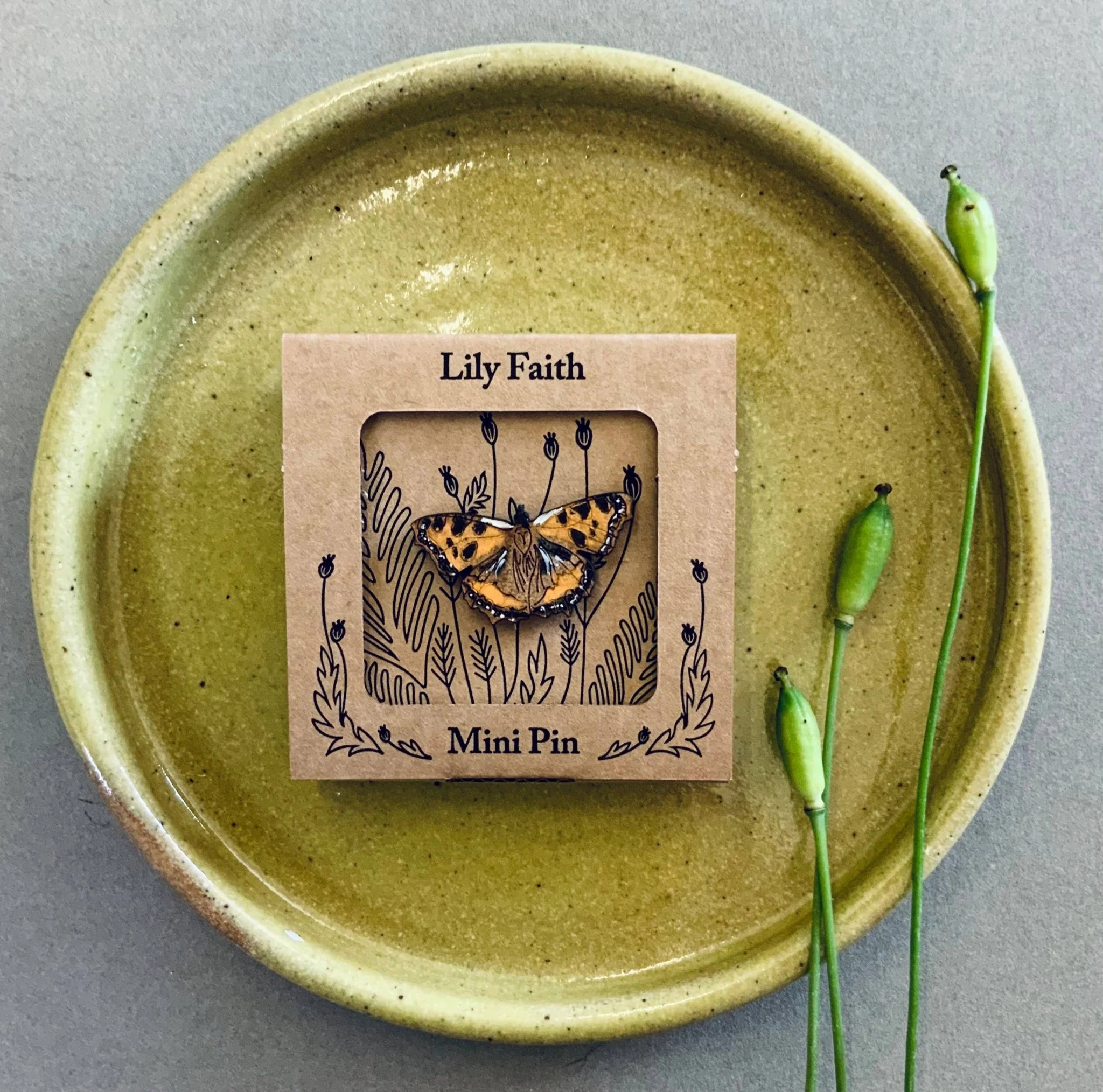 Tortoiseshell Butterfly Mini Pin Brooch