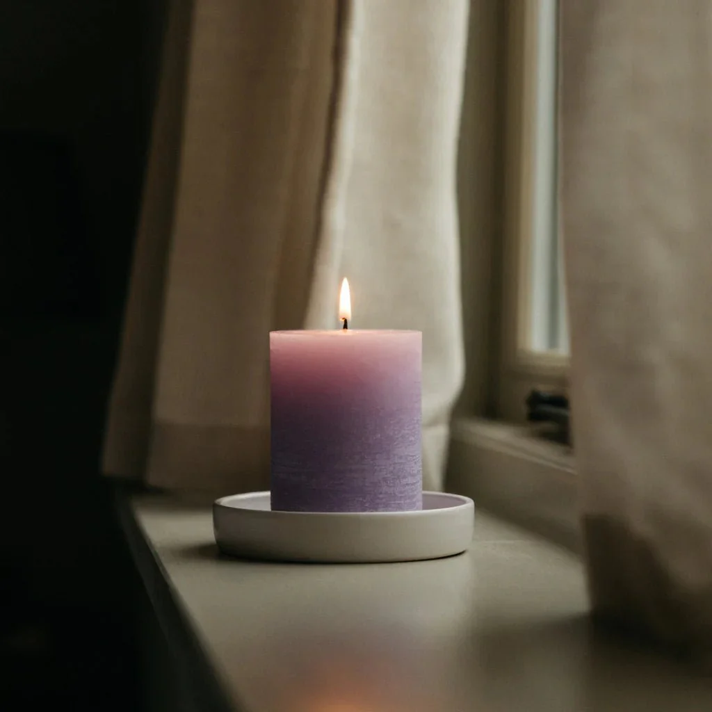Tranquillity Fragranced Coloured Pillar - Image 5